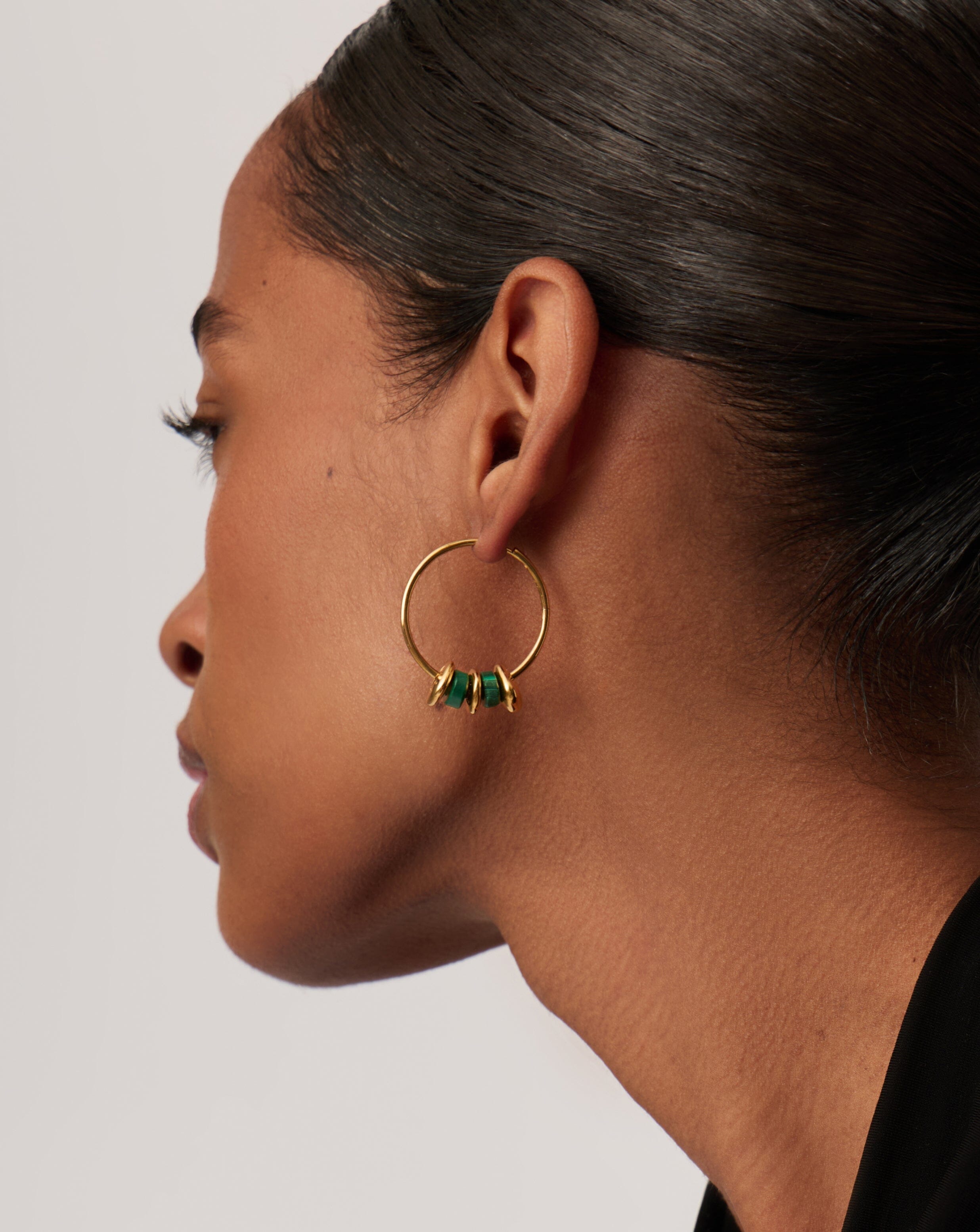 Abacus Beaded Medium Charm Hoop Earrings | 18ct Recycled Gold Vermeil on Recycled Sterling Silver Earrings Missoma 