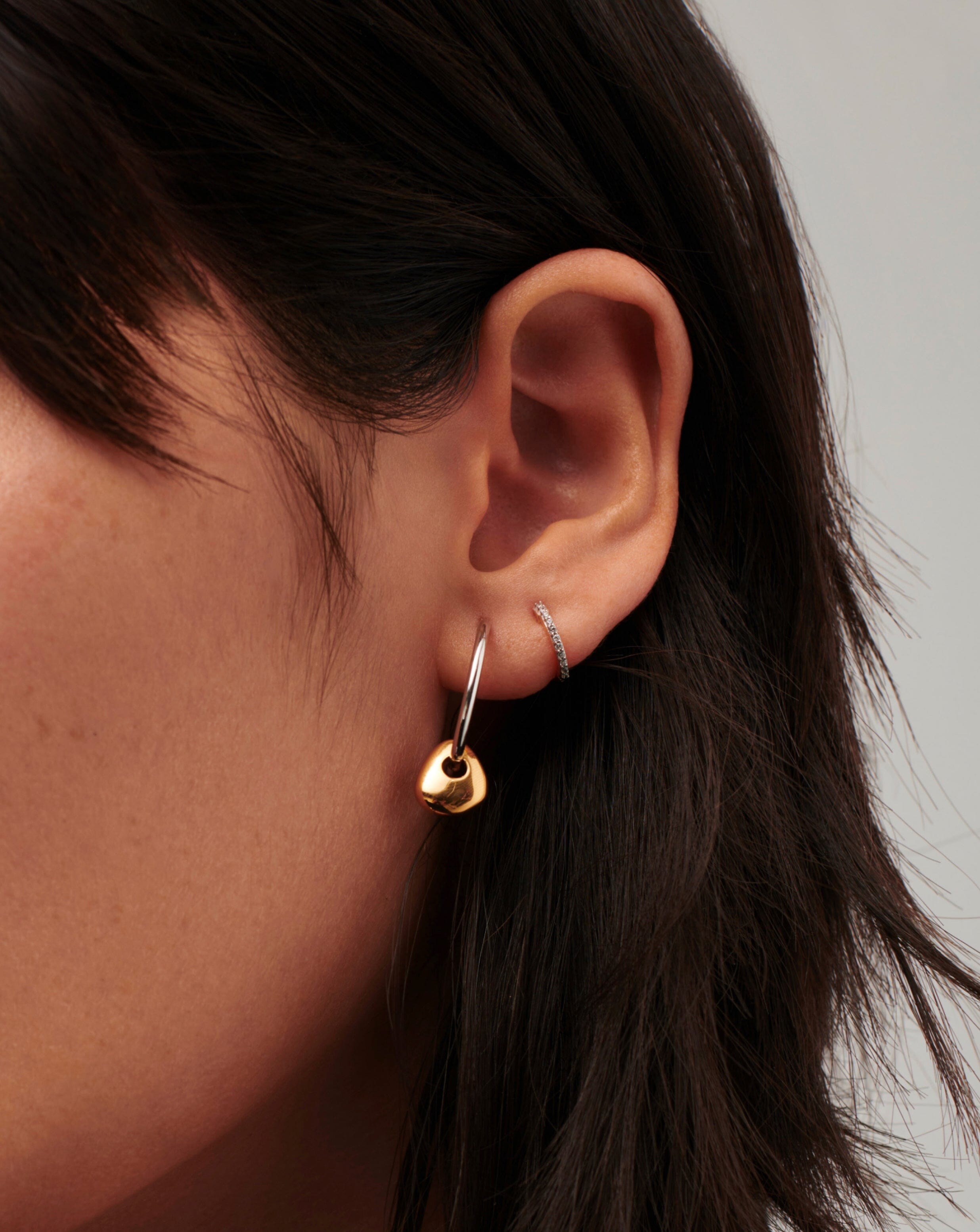 Abacus Beaded Small Charm Hoop Earrings | 18ct Recycled Gold Vermeil and Rhodium on Sterling Silver Earrings Missoma 