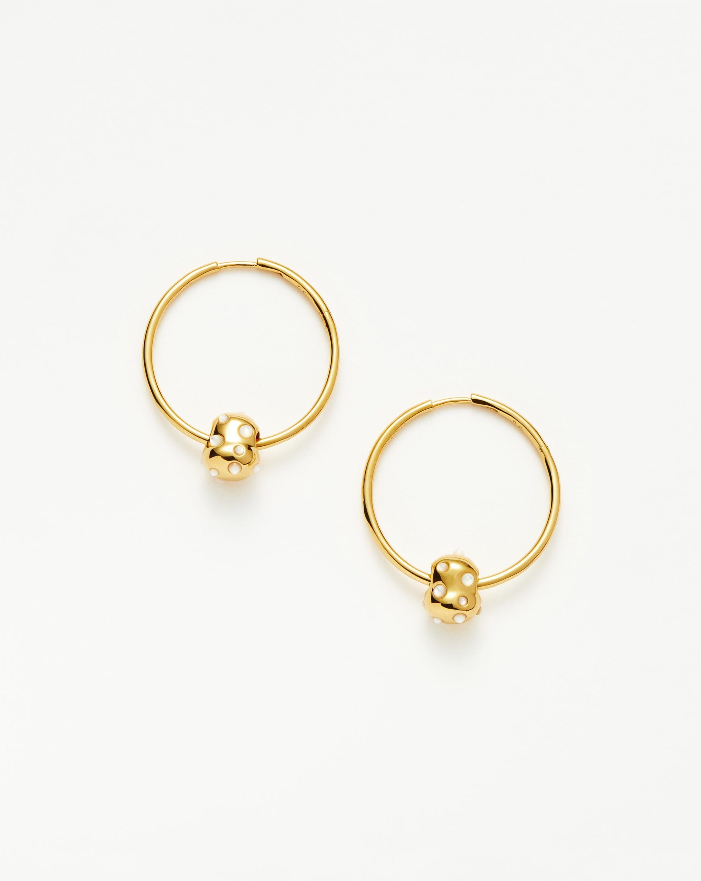 Abacus Nugget Medium Charm Hoop Earrings | 18ct Recycled Gold Vermeil on Recycled Sterling Silver Earrings Missoma 