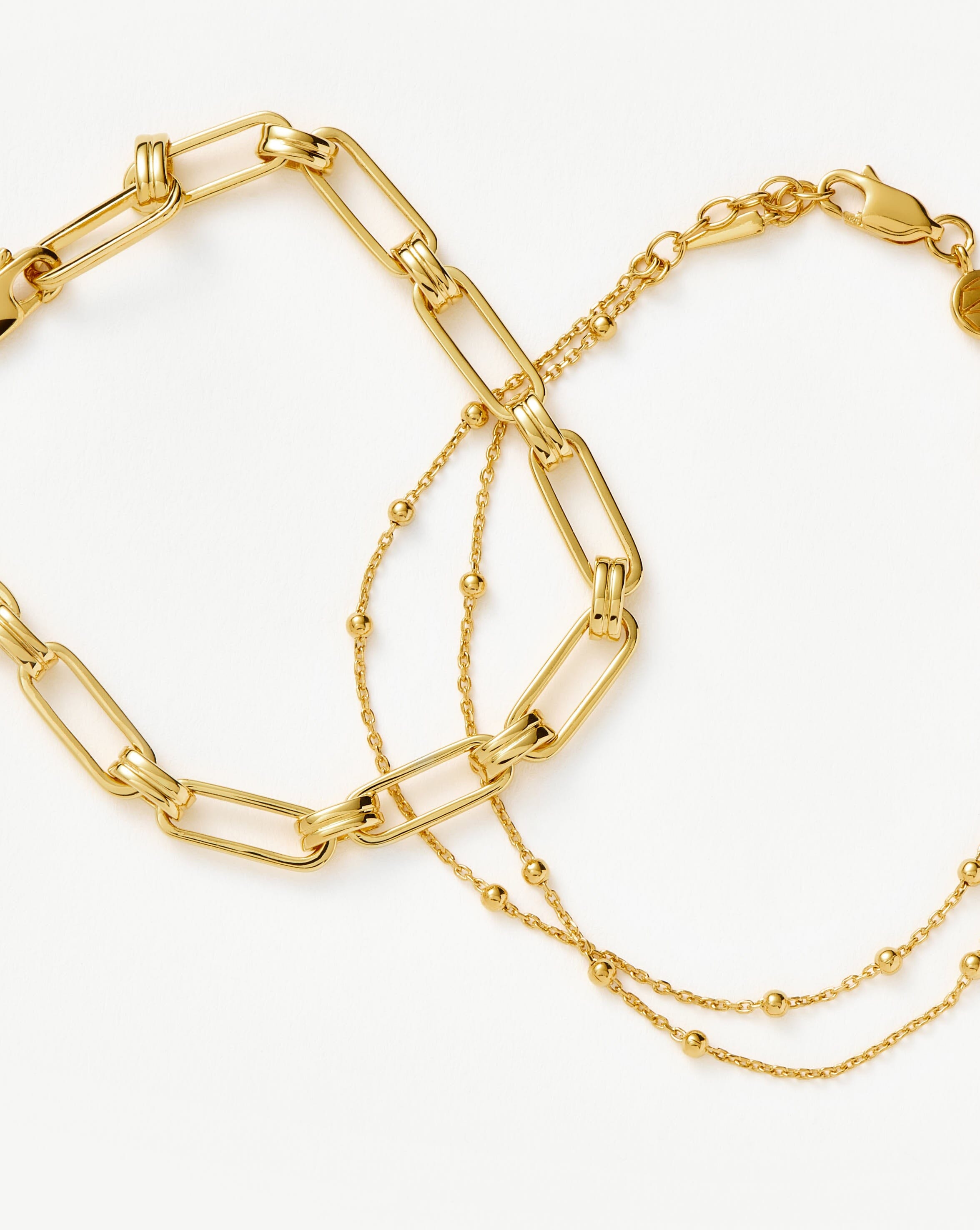 Aegis Double Chain Bracelet Set | 18ct Gold Plated Vermeil Bracelets Missoma 