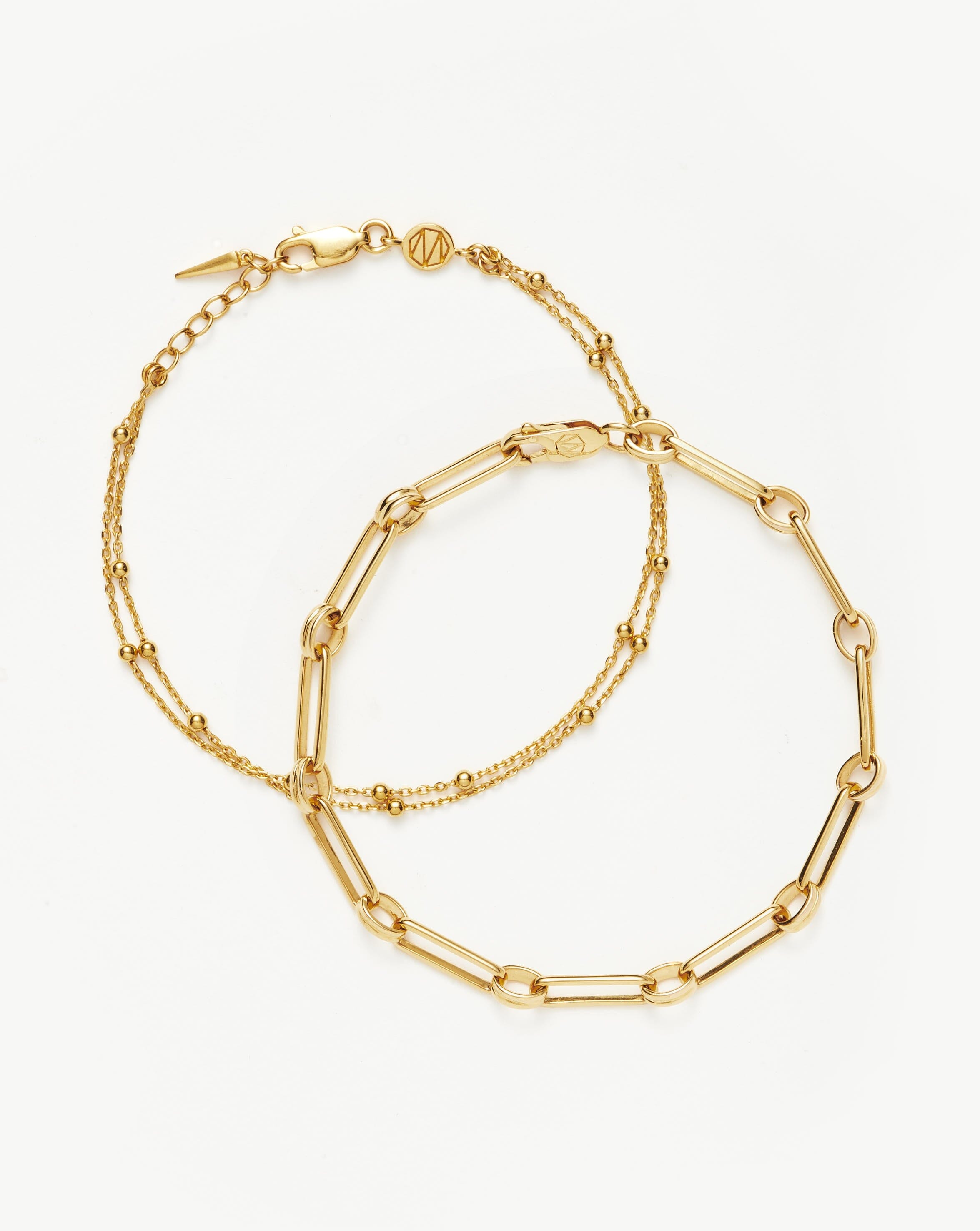 Aegis Double Chain Bracelet Set | 18ct Gold Plated Vermeil Bracelets Missoma 
