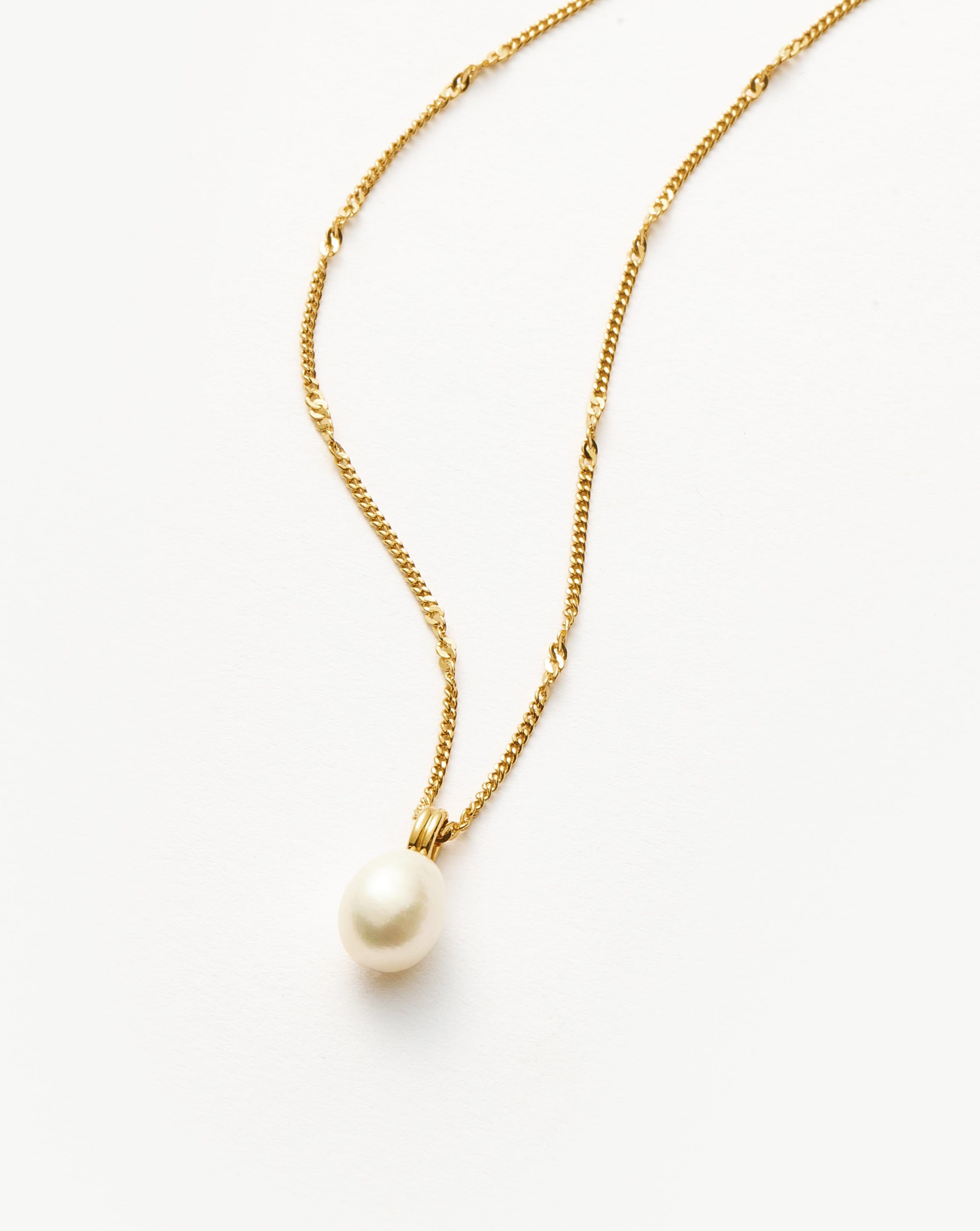 Baroque Pearl Twisted Chain Necklace | 18ct Gold Plated Vermeil/Pearl Necklaces Missoma 