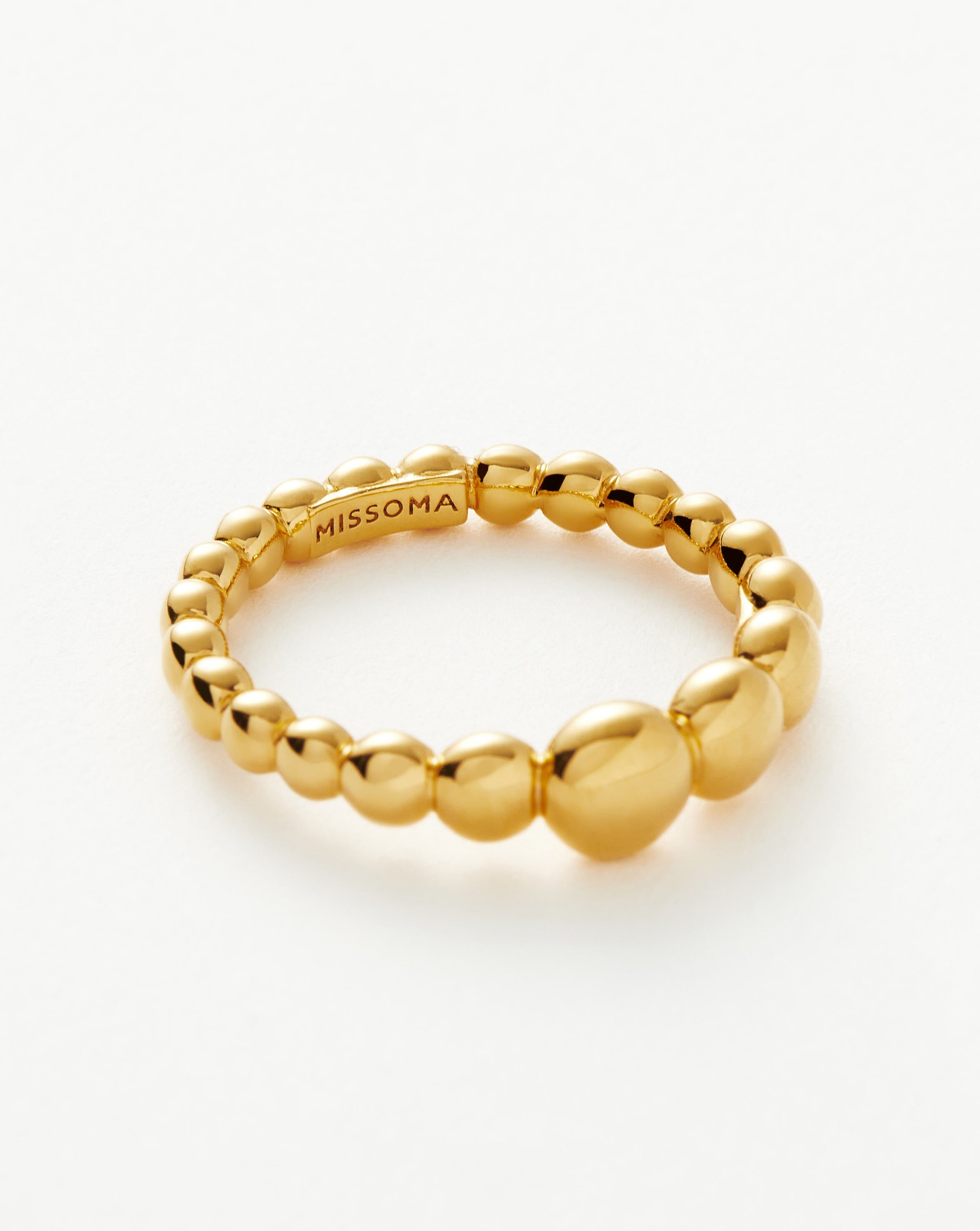 Beaded Stacking Ring | 18ct Gold Vermeil Rings Missoma 