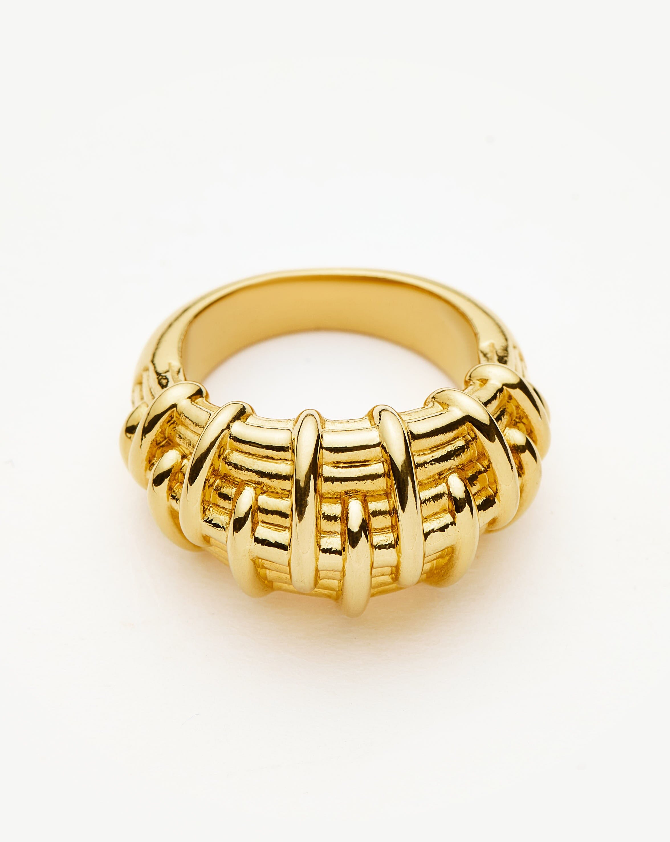 Bombe Raffia Ring | 18ct Gold Plated Rings Missoma 