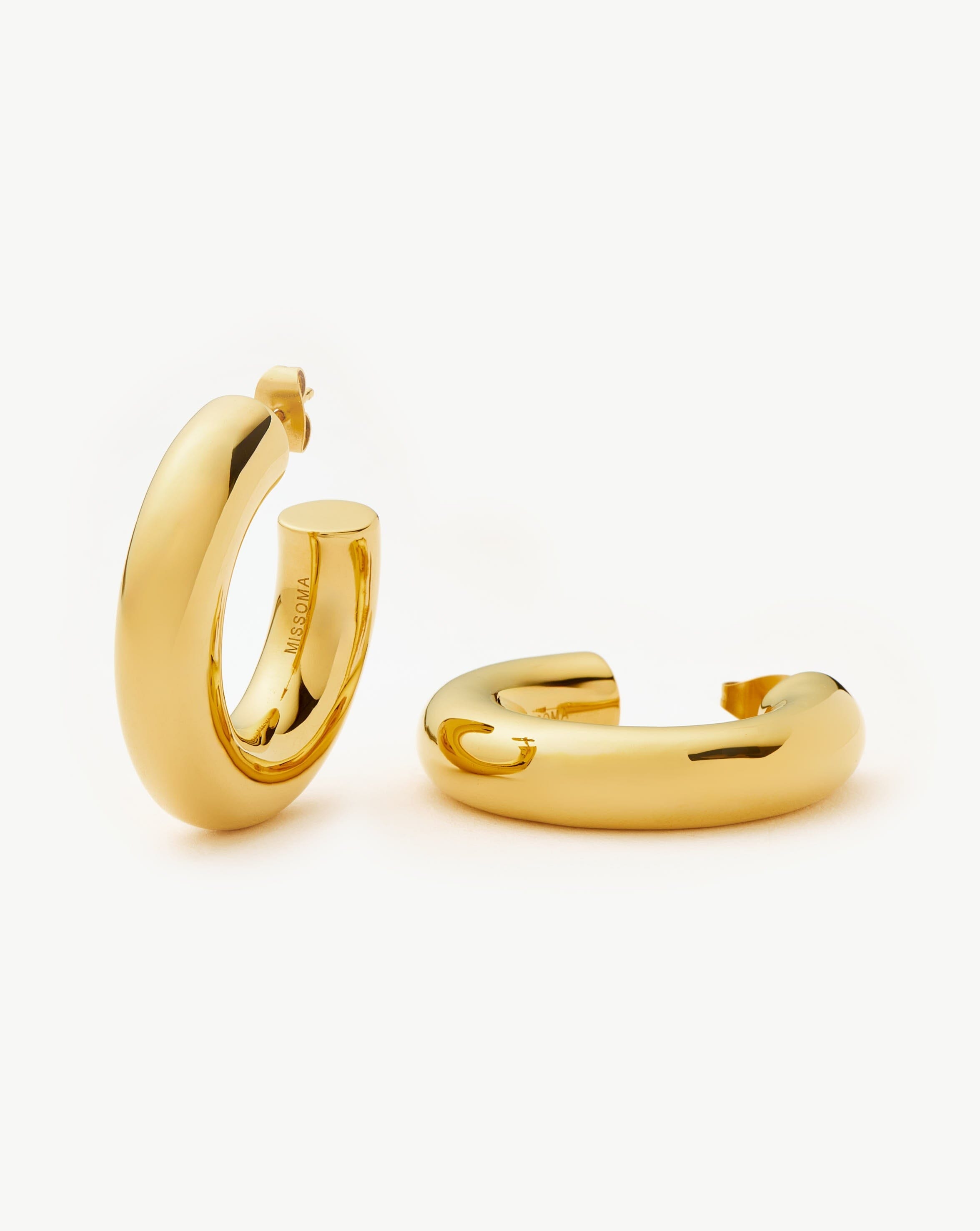 Chubby Large Hoop Earrings | 18ct Gold Plated Earrings Missoma 