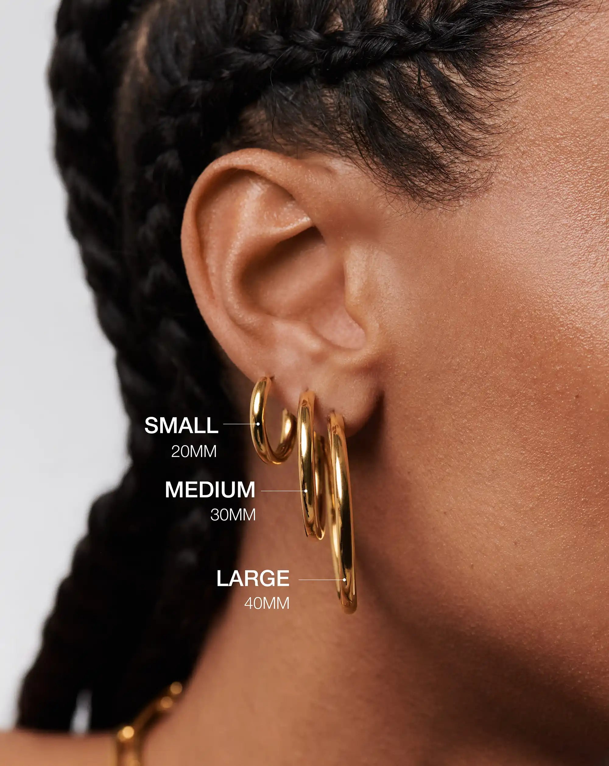 Classic Tunnel Medium Hoop Earrings | 18ct Gold Plated Earrings Missoma 