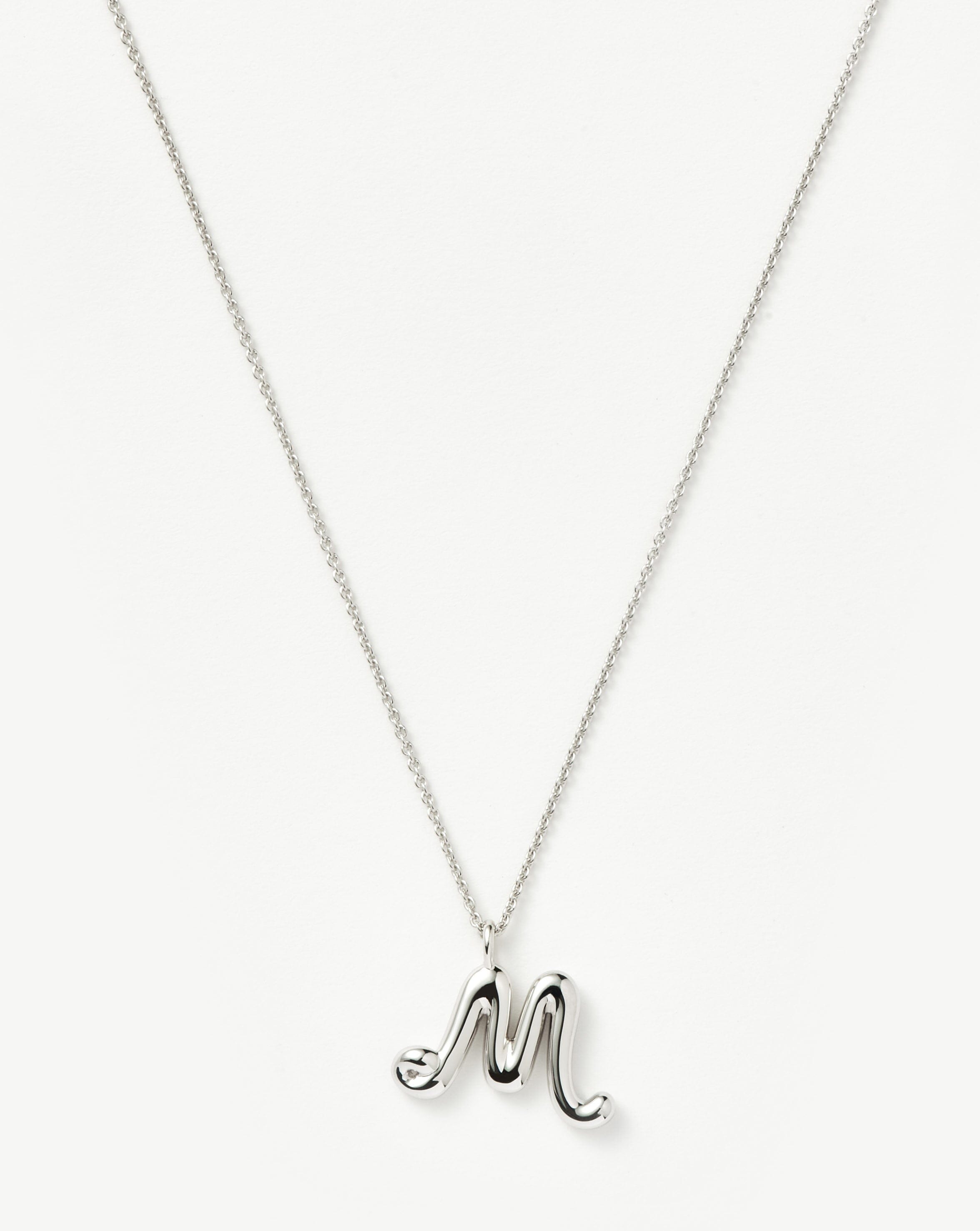 Curly Molten Initial Pendant Necklace - Initial M | Sterling Silver Necklaces Missoma 