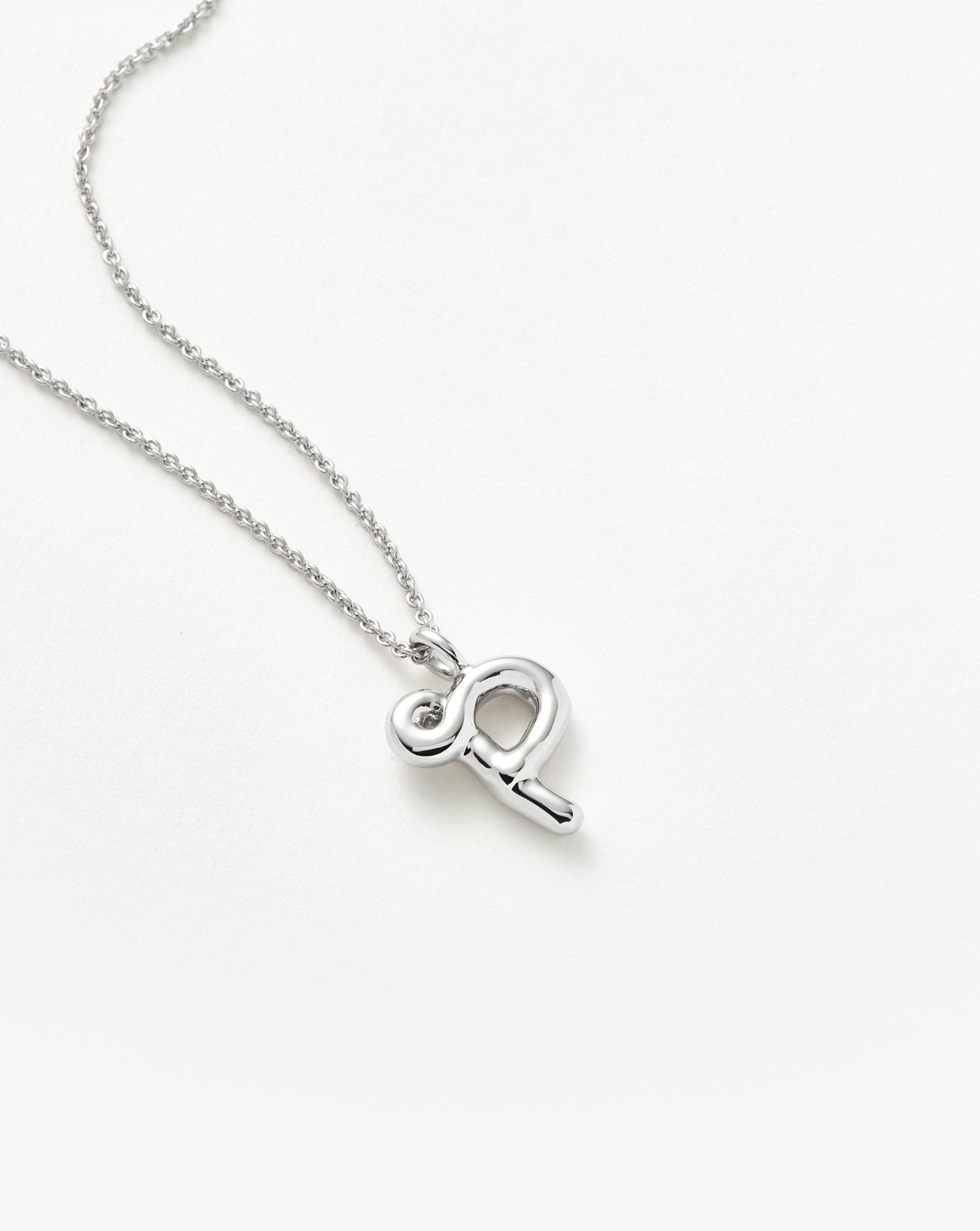 Curly Molten Initial Pendant Necklace - Initial P | Sterling Silver Necklaces Missoma 