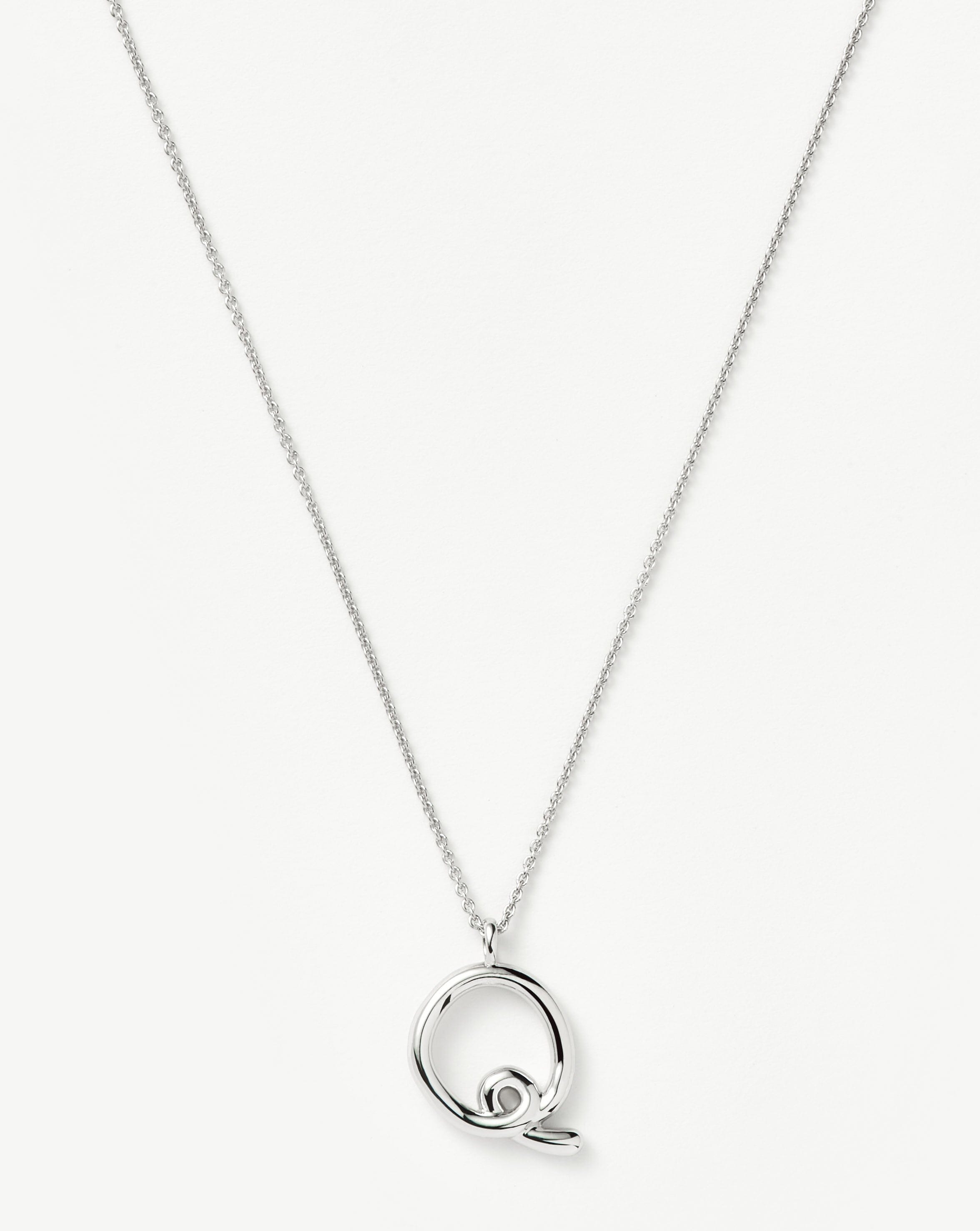 Curly Molten Initial Pendant Necklace - Initial Q | Sterling Silver Necklaces Missoma 