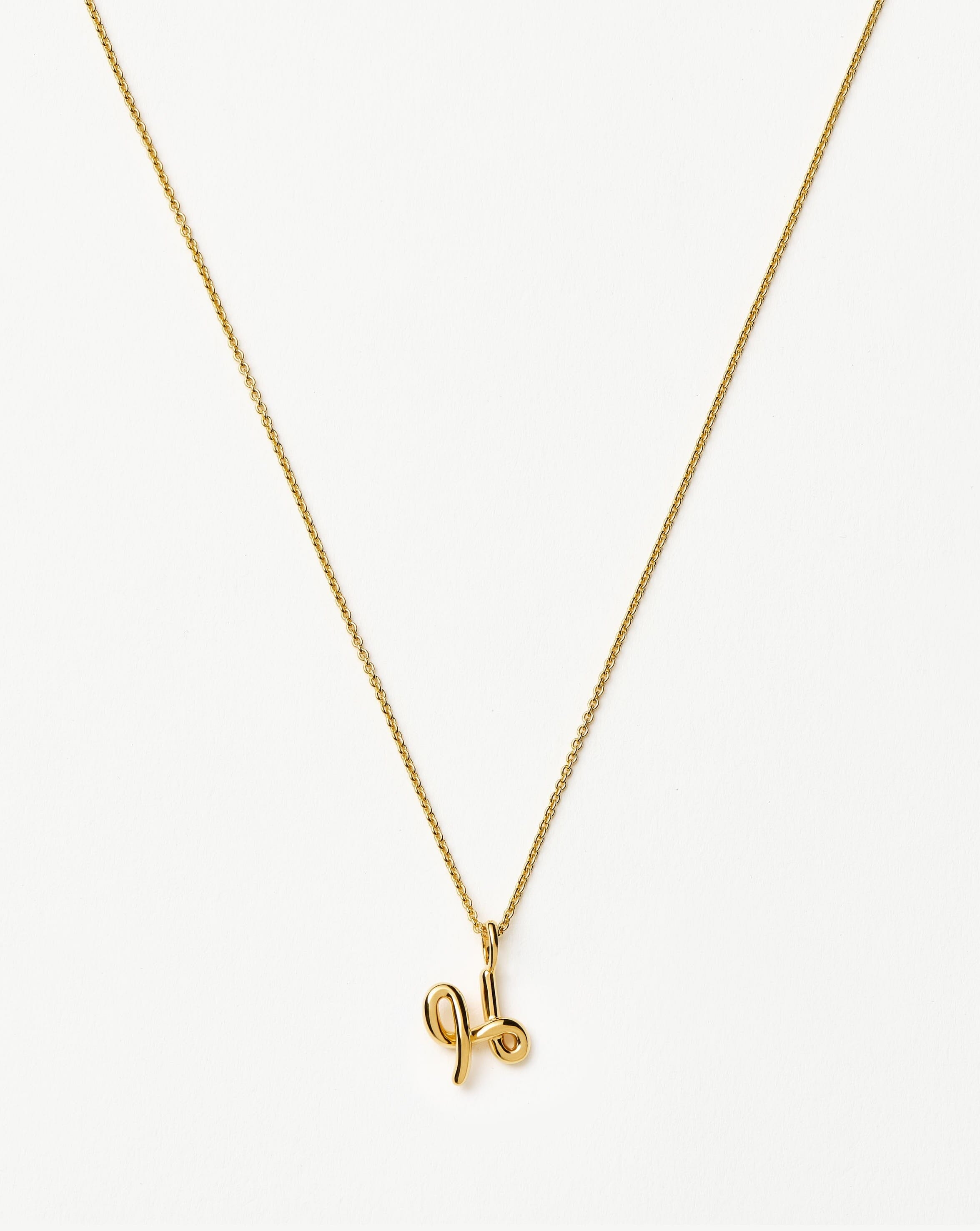 Curly Molten Mini Initial Necklace - H | 18ct Gold Vermeil Necklaces Missoma 