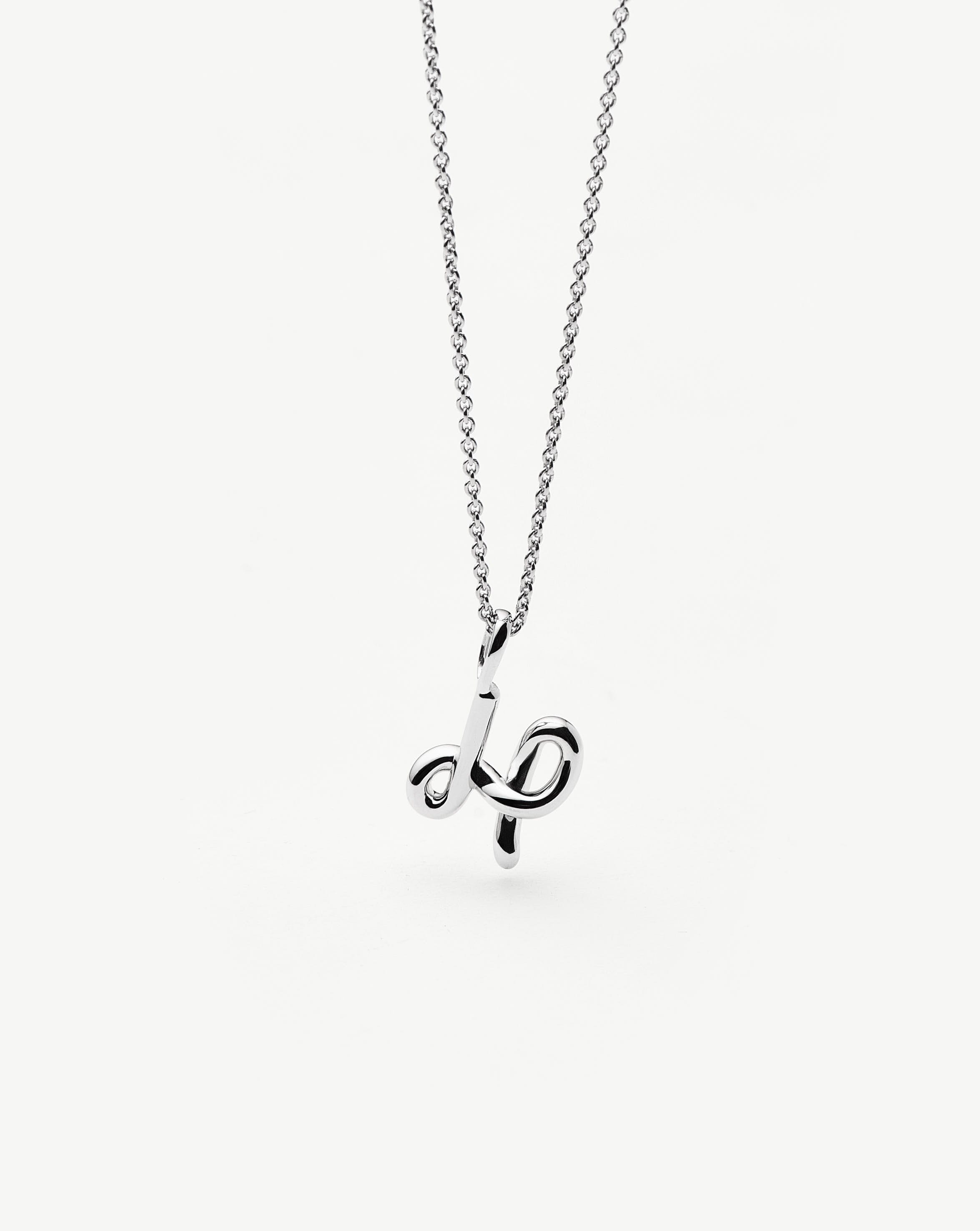 Curly Molten Mini Initial Necklace - H | Sterling Silver Necklaces Missoma 