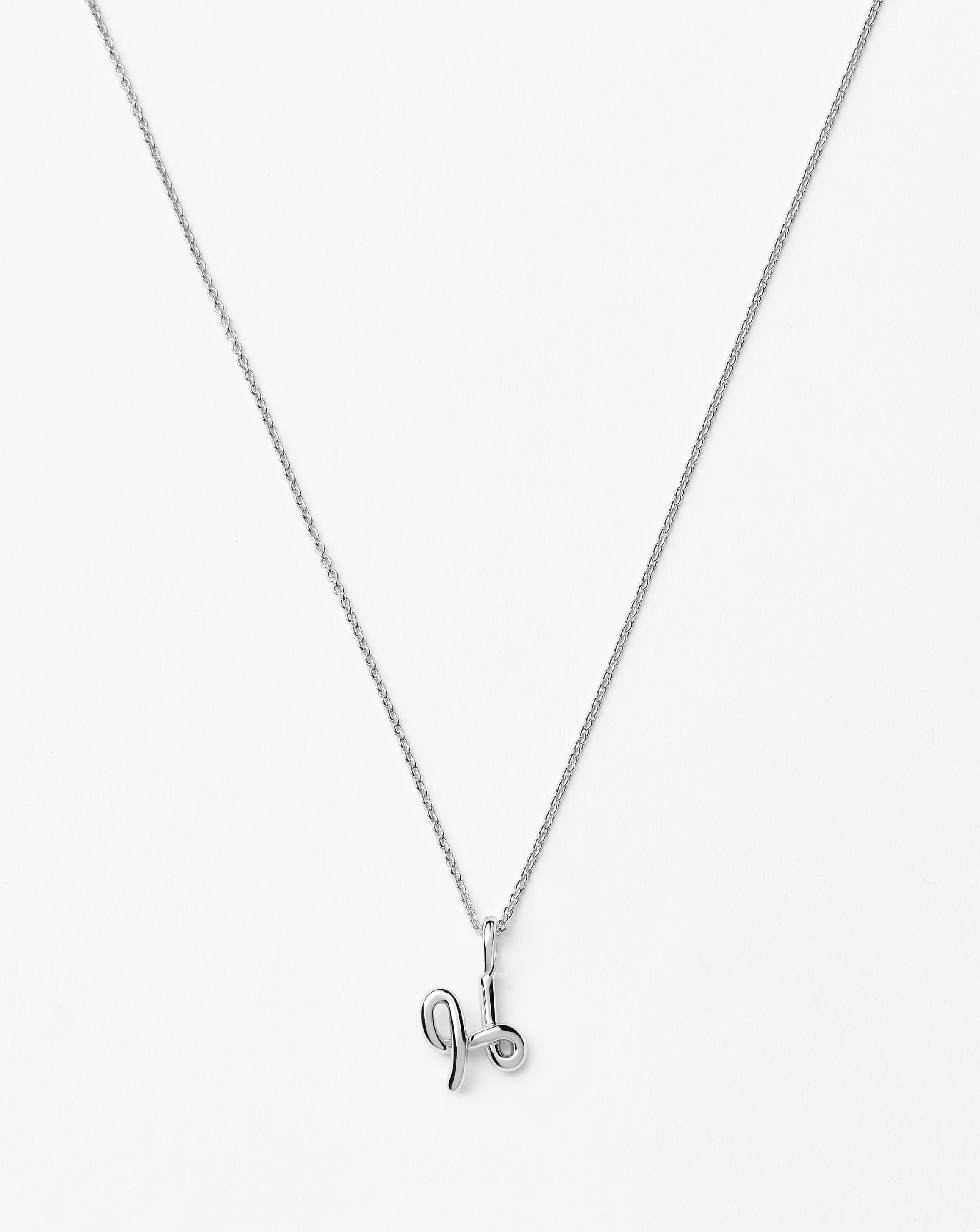 Curly Molten Mini Initial Necklace - H | Sterling Silver Necklaces Missoma 