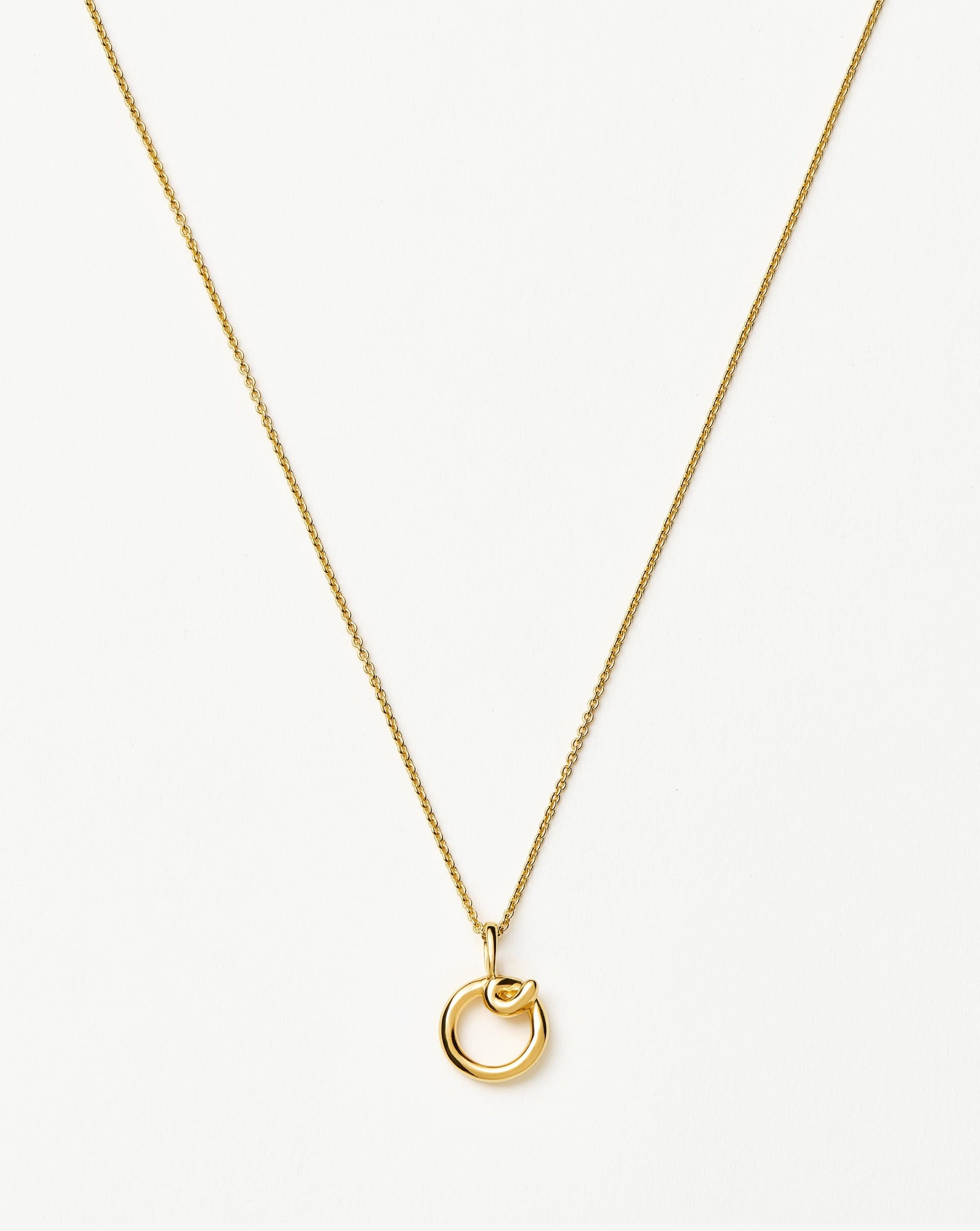 Curly Molten Mini Initial Necklace - O | 18ct Gold Vermeil Necklaces Missoma 