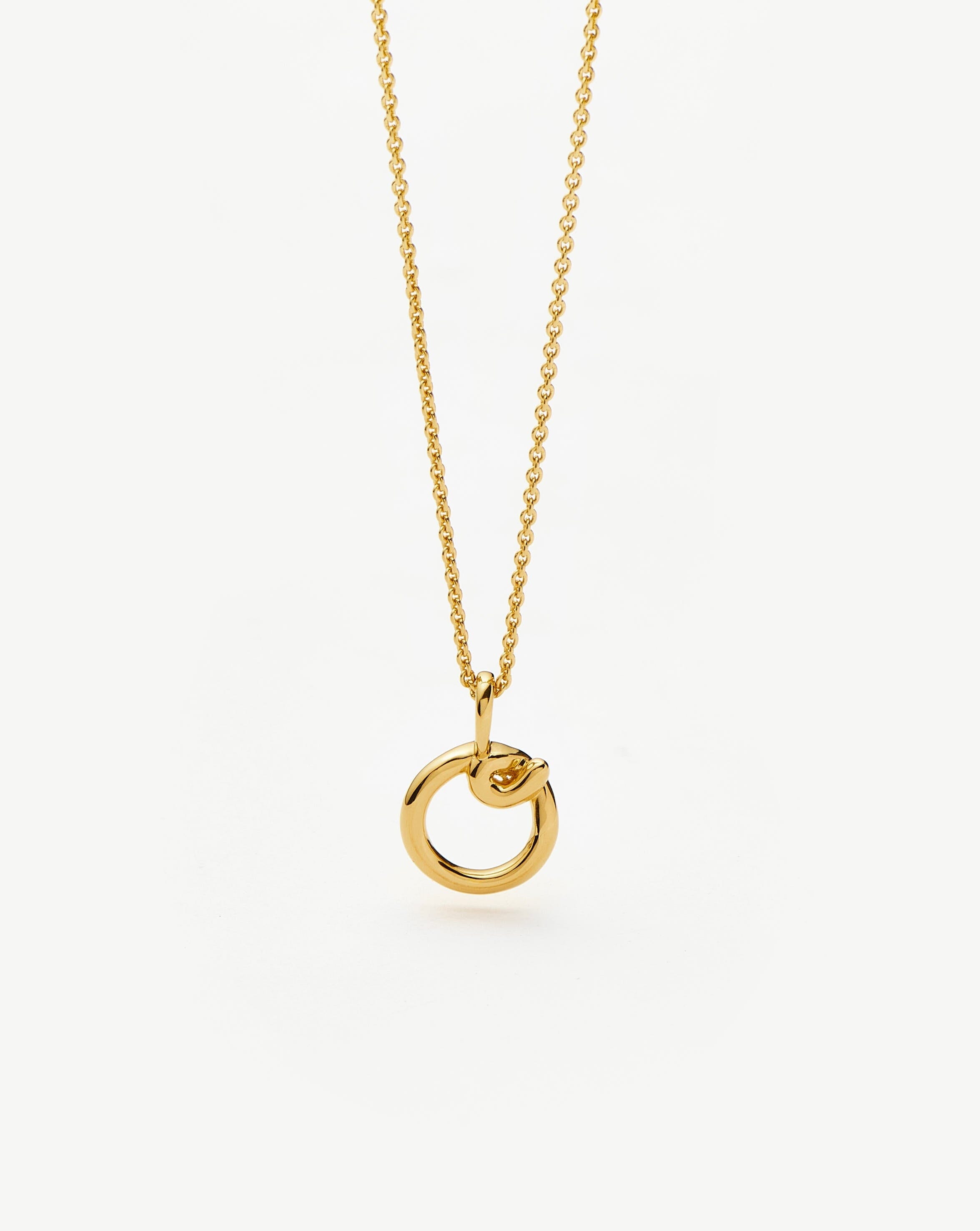 Curly Molten Mini Initial Necklace - O | 18ct Gold Vermeil Necklaces Missoma 