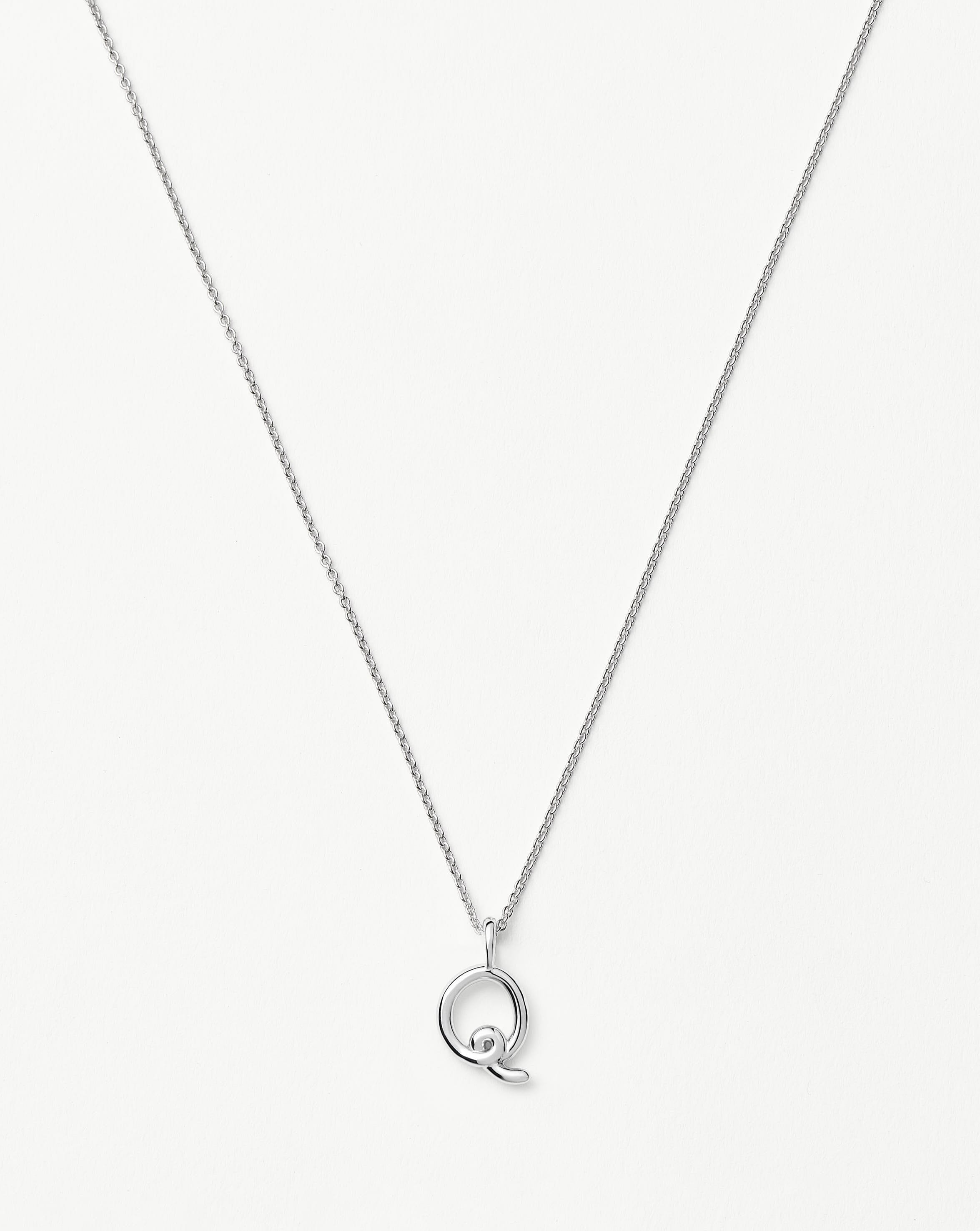 Curly Molten Mini Initial Necklace - Q | Sterling Silver Necklaces Missoma 