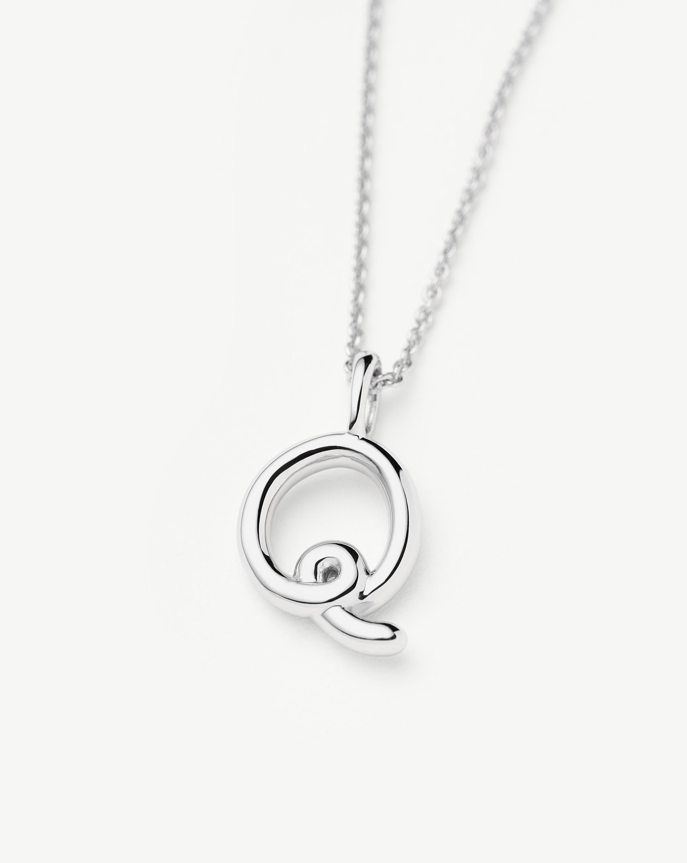 Curly Molten Mini Initial Necklace - Q | Sterling Silver Necklaces Missoma 