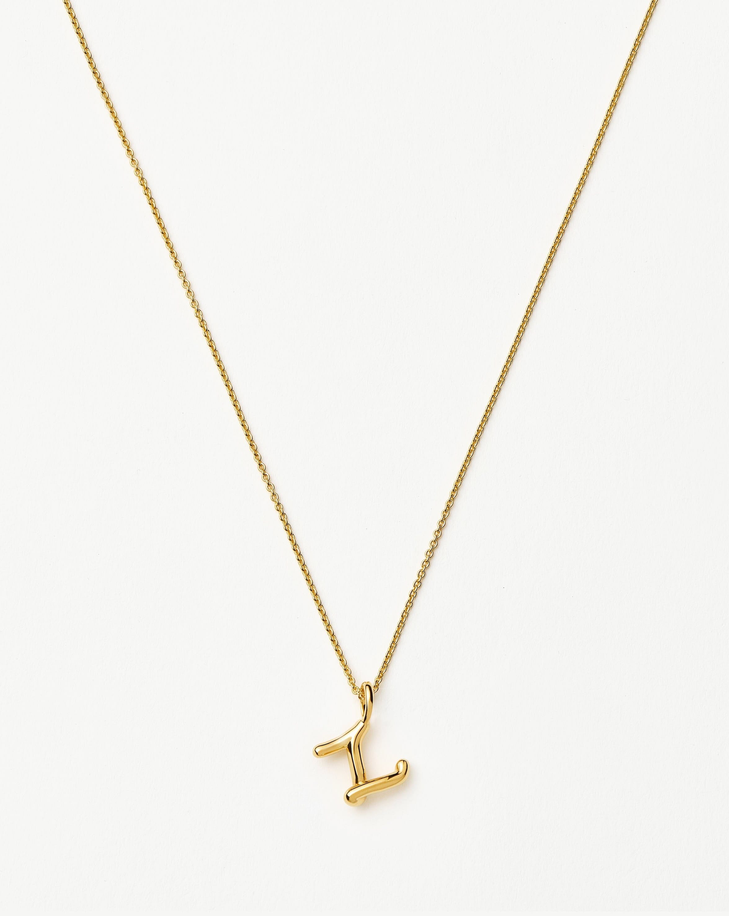 Curly Molten Mini Initial Necklace - Z | 18ct Gold Vermeil Necklaces Missoma 