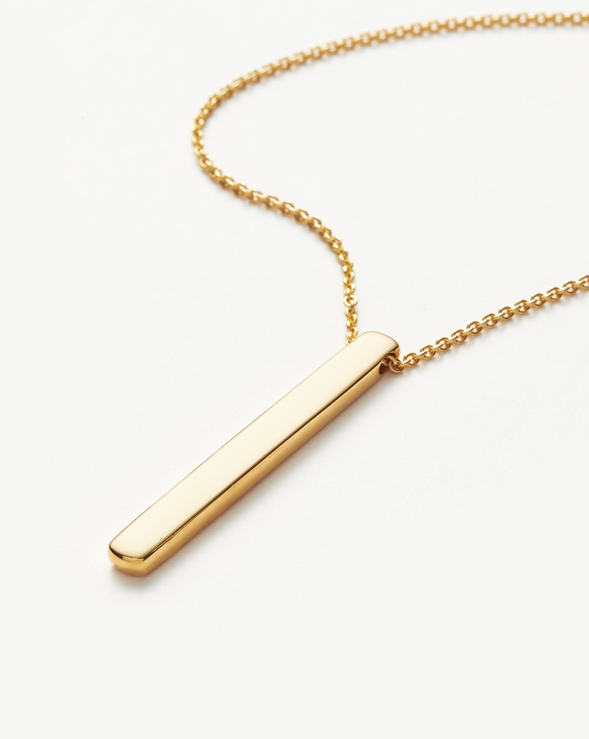 Engravable Bar Pendant Necklace | 18ct Gold Plated Vermeil Necklaces Missoma 