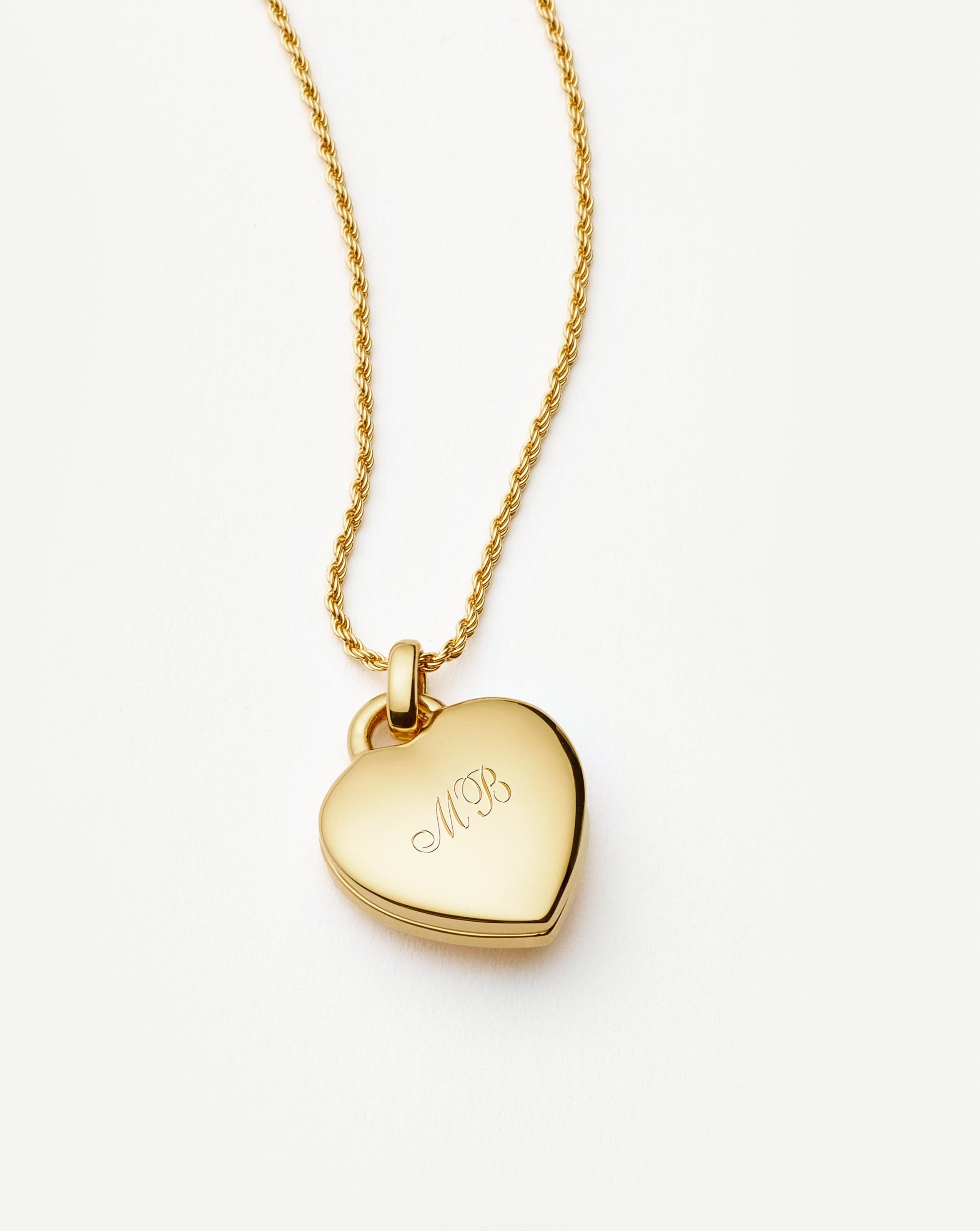 Engravable Heart Ridge Locket Pendant Necklace | 18ct Gold Vermeil/Rainbow Moonstone Necklaces Missoma 