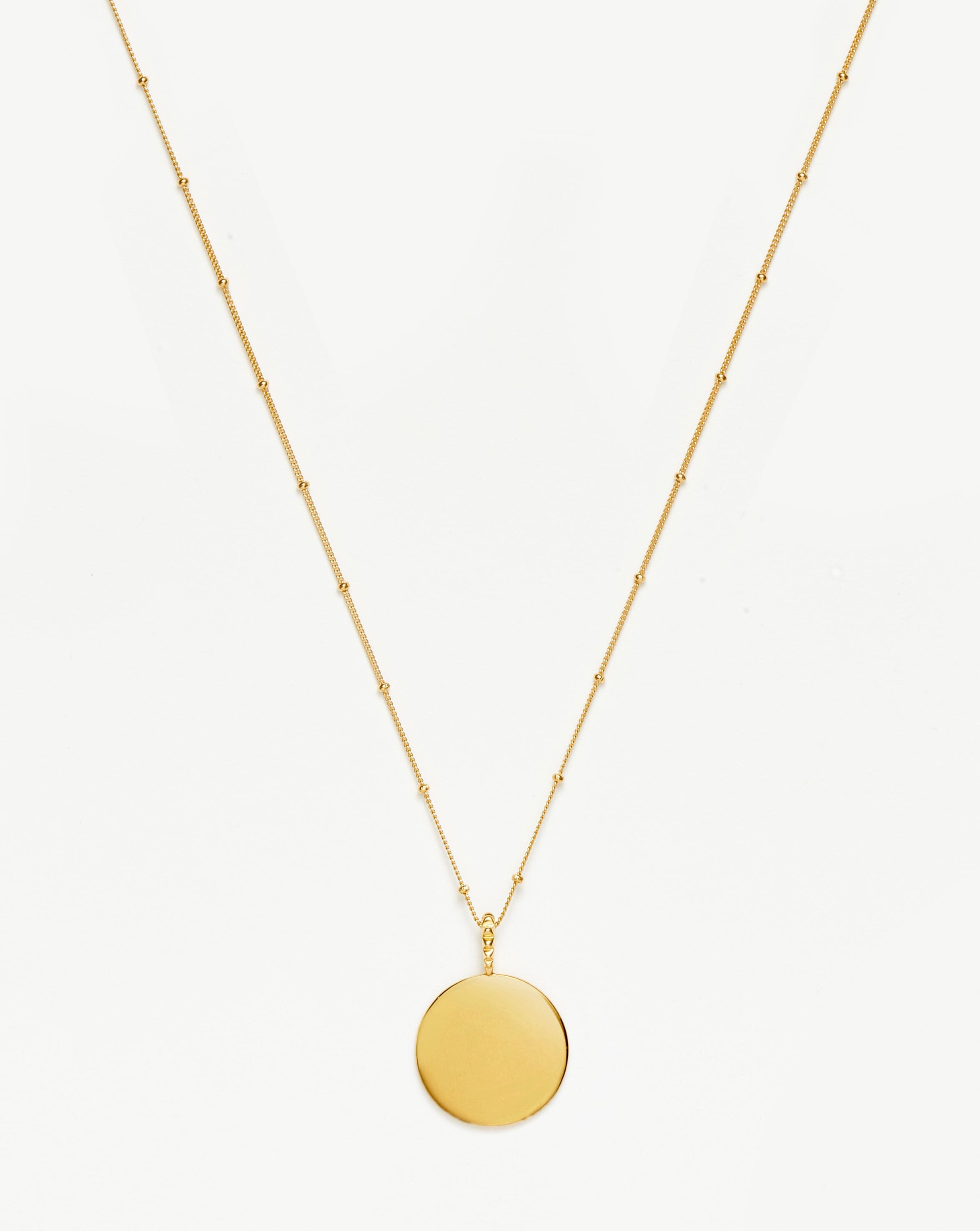 Engravable Large Round Disc Necklace | 18ct Gold Plated Vermeil Necklaces Missoma 