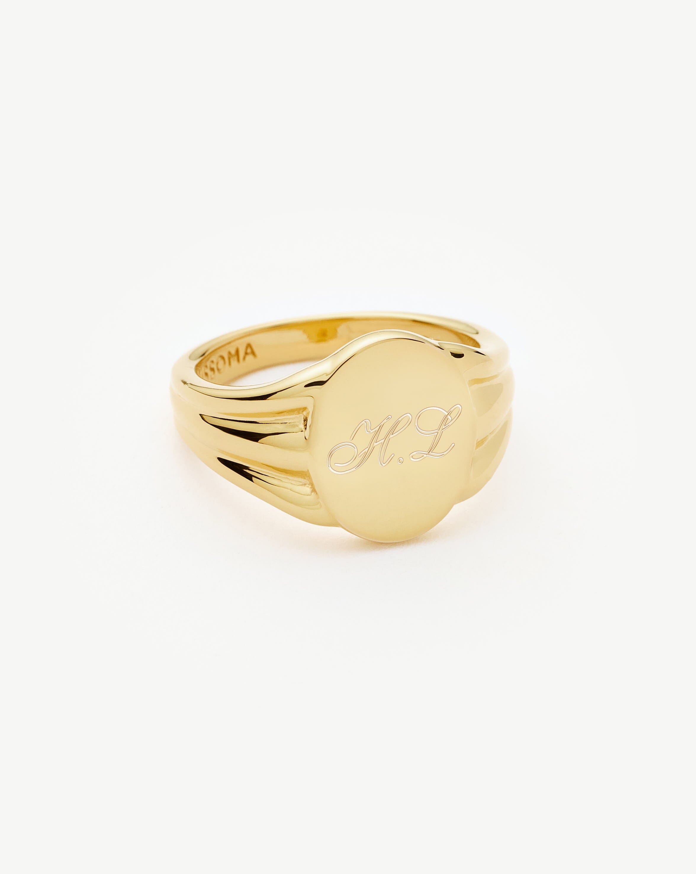 Engravable Oval Signet Ring | 18ct Gold Vermeil Rings Missoma 