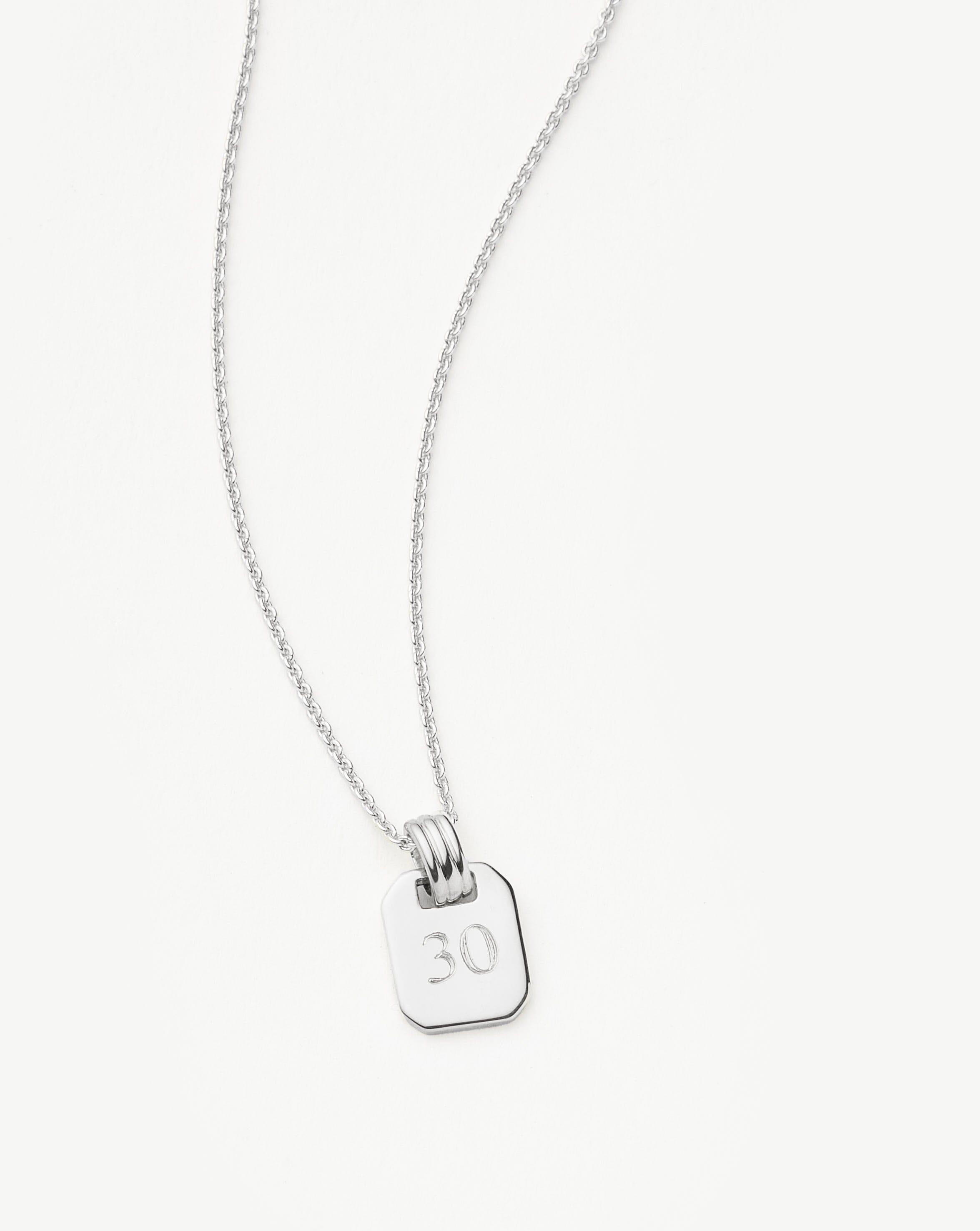 Engravable Small Tag Pendant Necklace | Sterling Silver Necklaces Missoma 