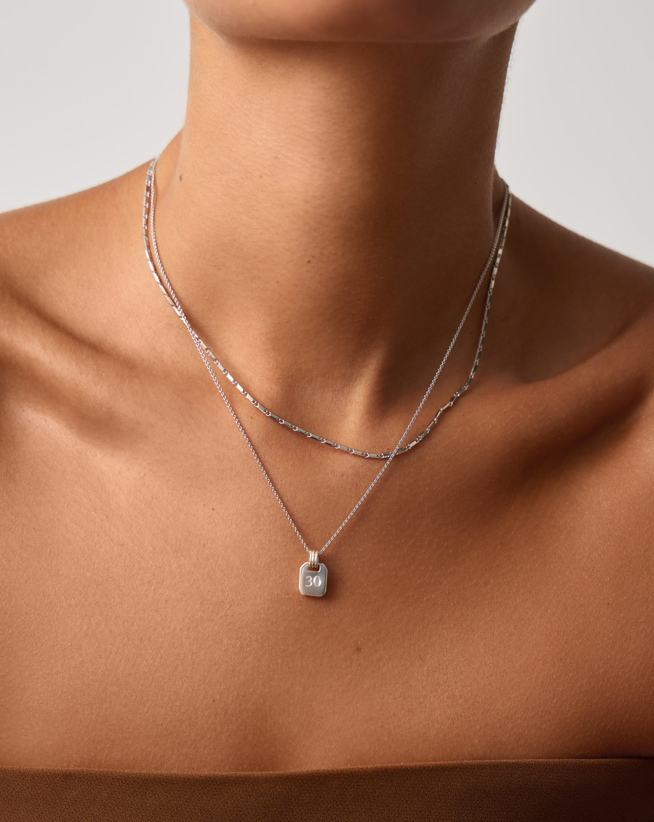 Engravable Small Tag Pendant Necklace | Sterling Silver Necklaces Missoma 