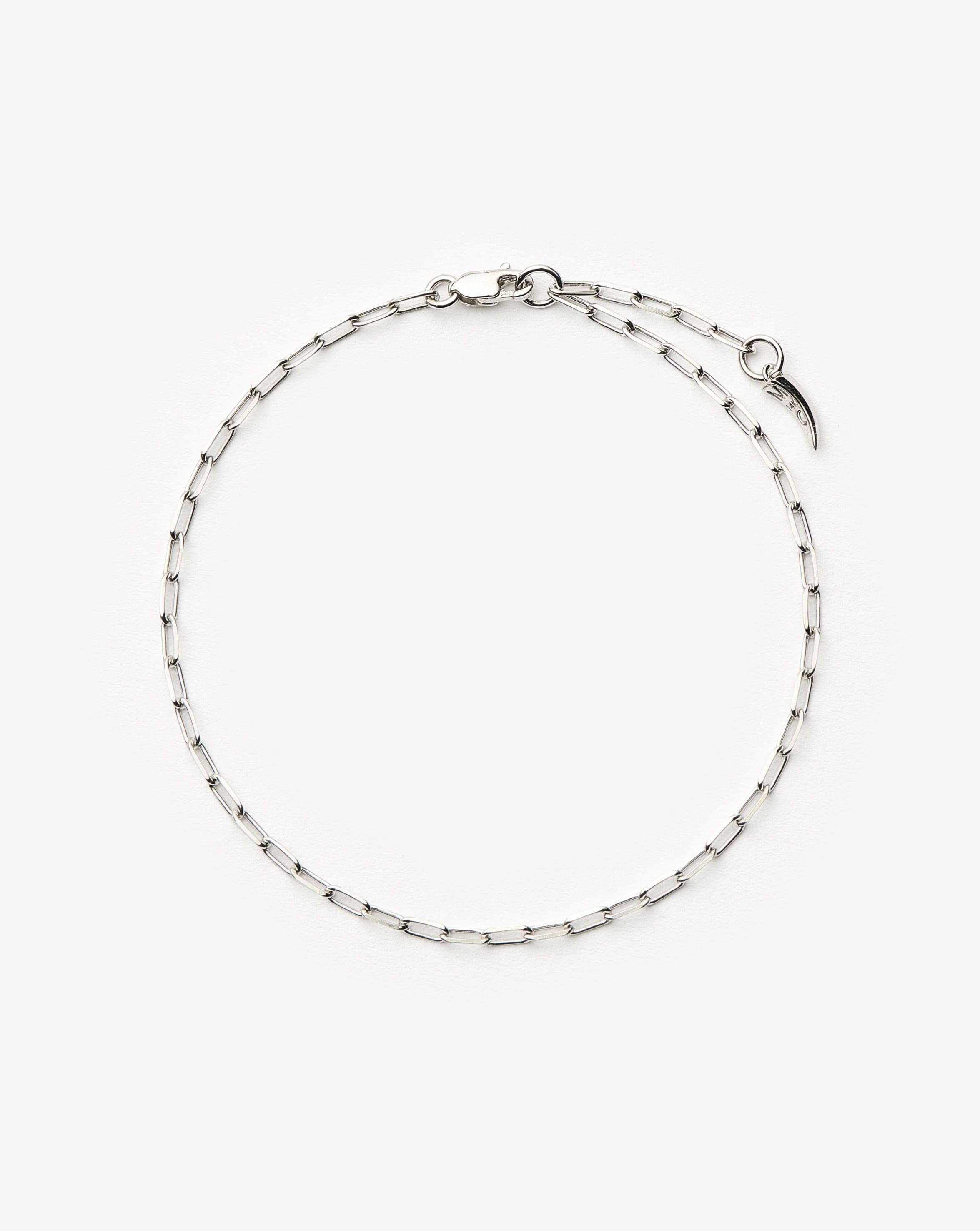 Fine Classic Paperclip Chain Bracelet | 14ct Solid White Gold Bracelets Missoma 