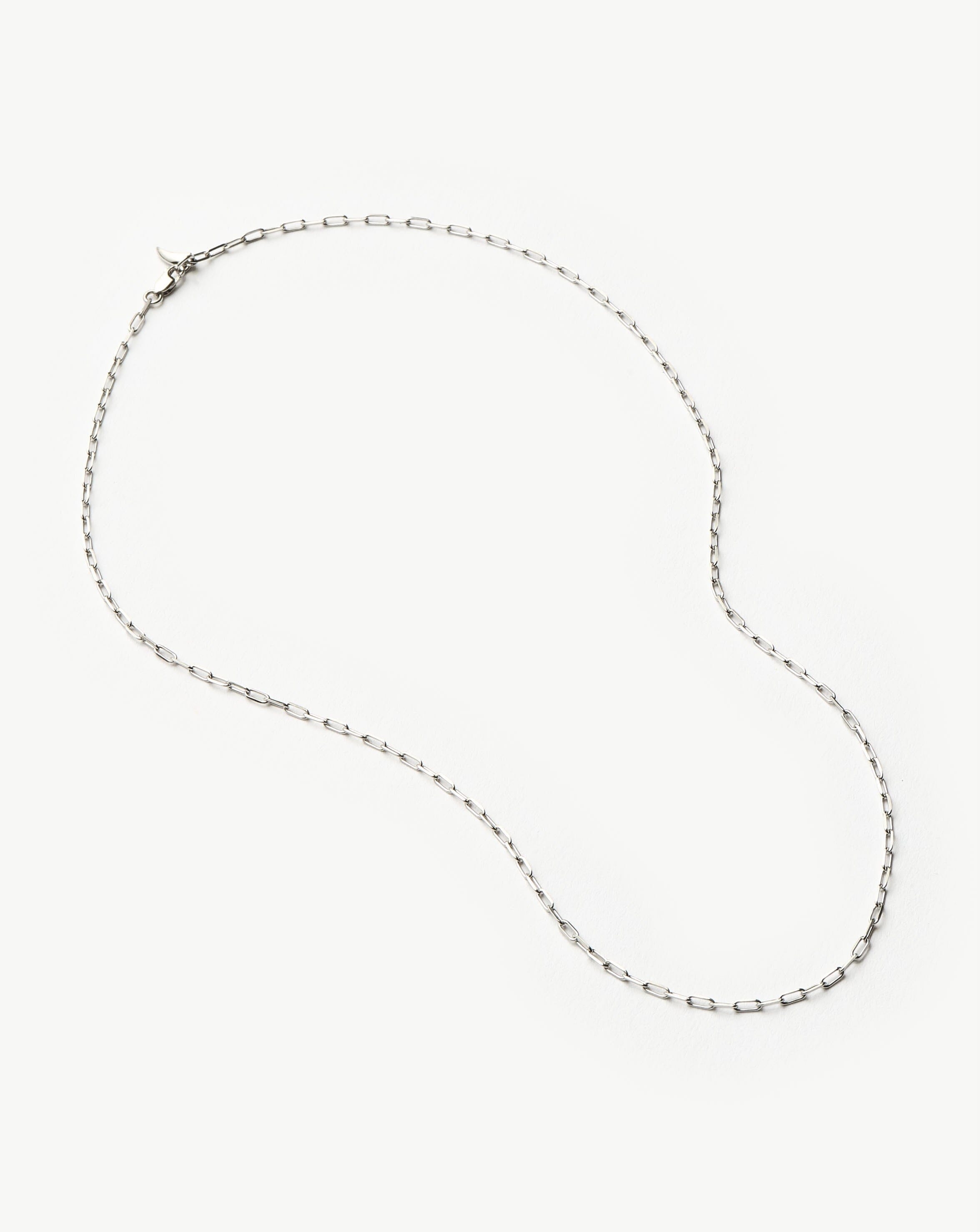 Fine Classic Paperclip Chain Necklace | 14ct Solid White Gold Necklaces Missoma 