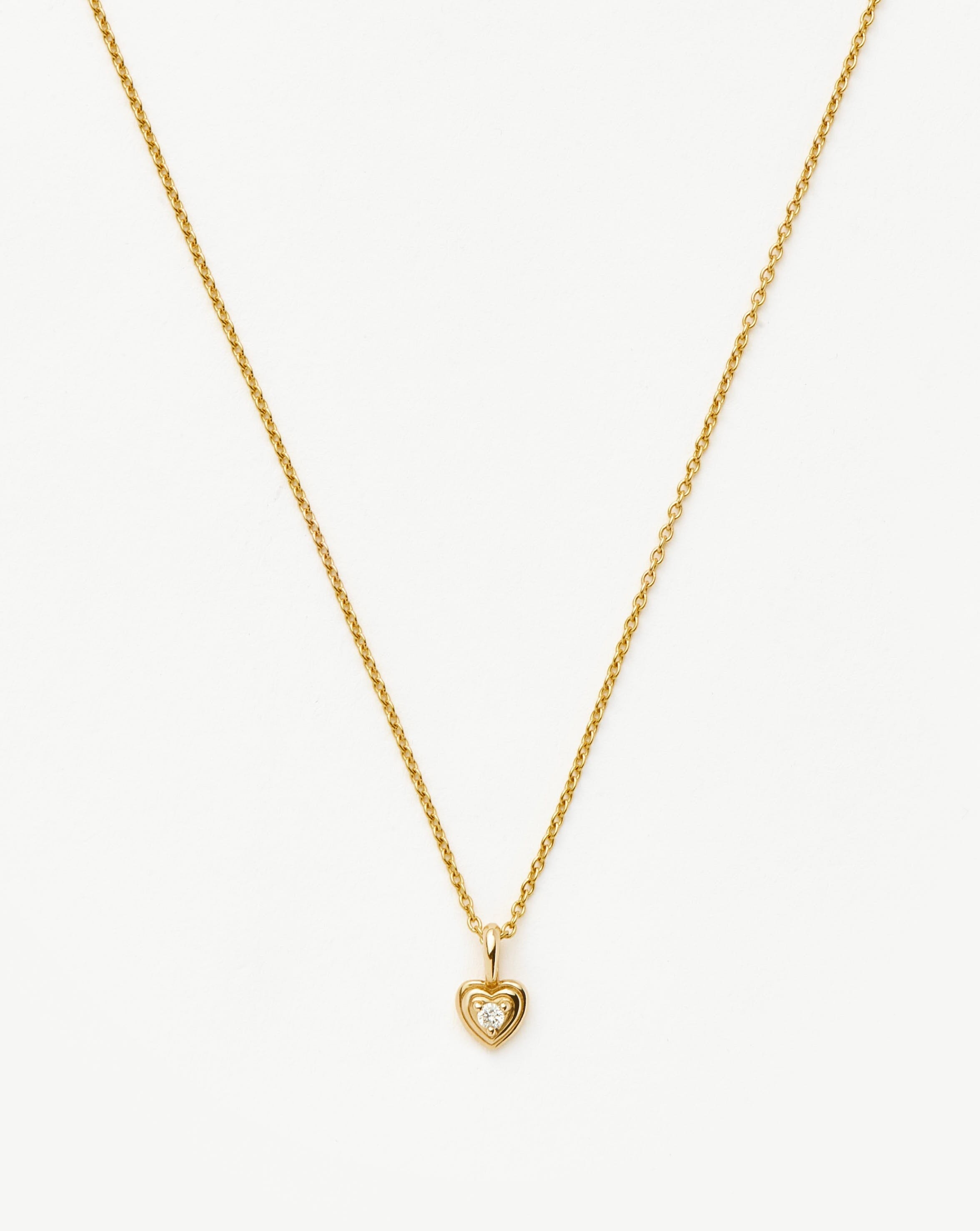 Fine Diamond Heart Mini Pendant Necklace | 14ct solid Gold/Diamond Necklaces Missoma 