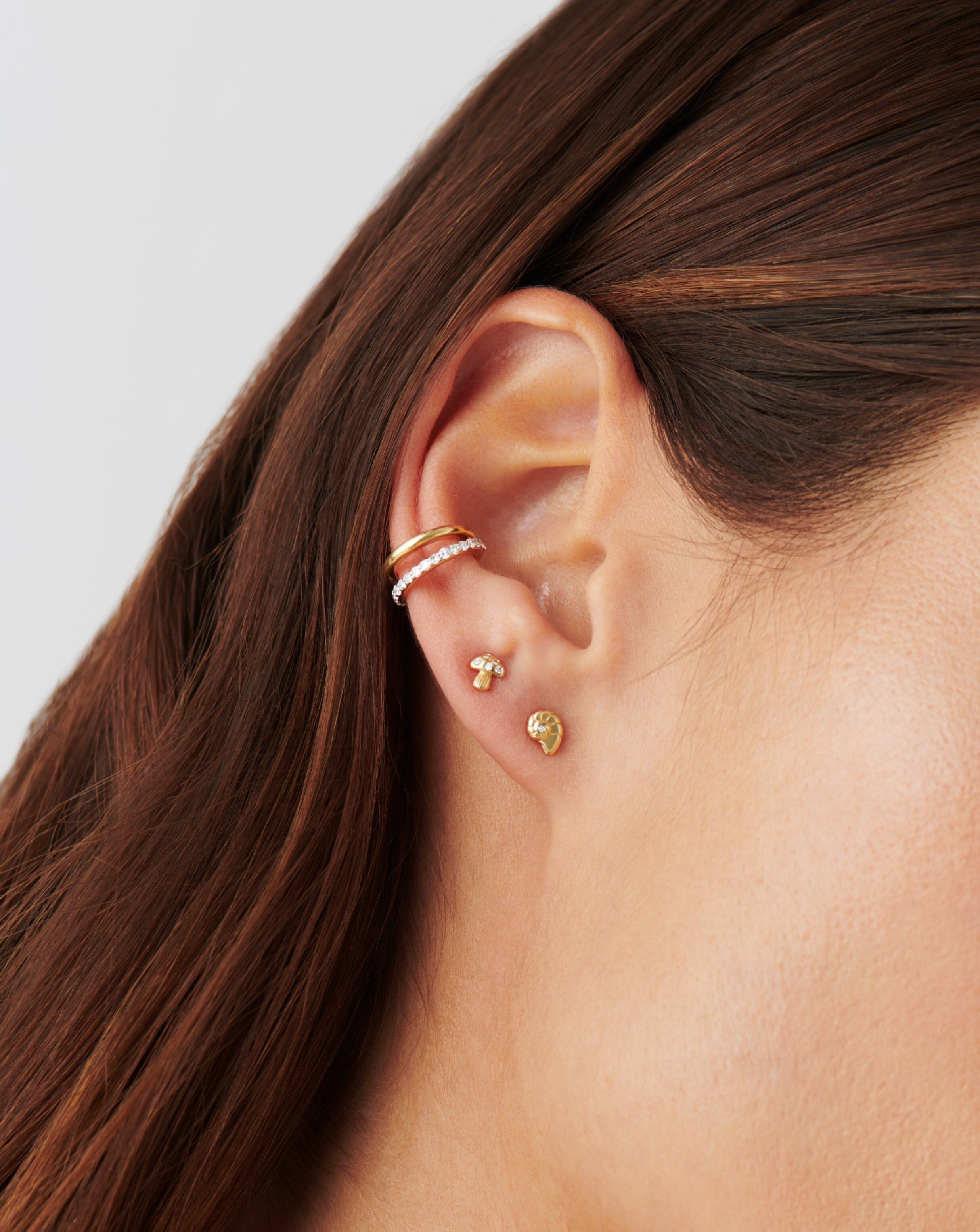 Fine Diamond Shell Single Stud Earring Earrings Missoma 