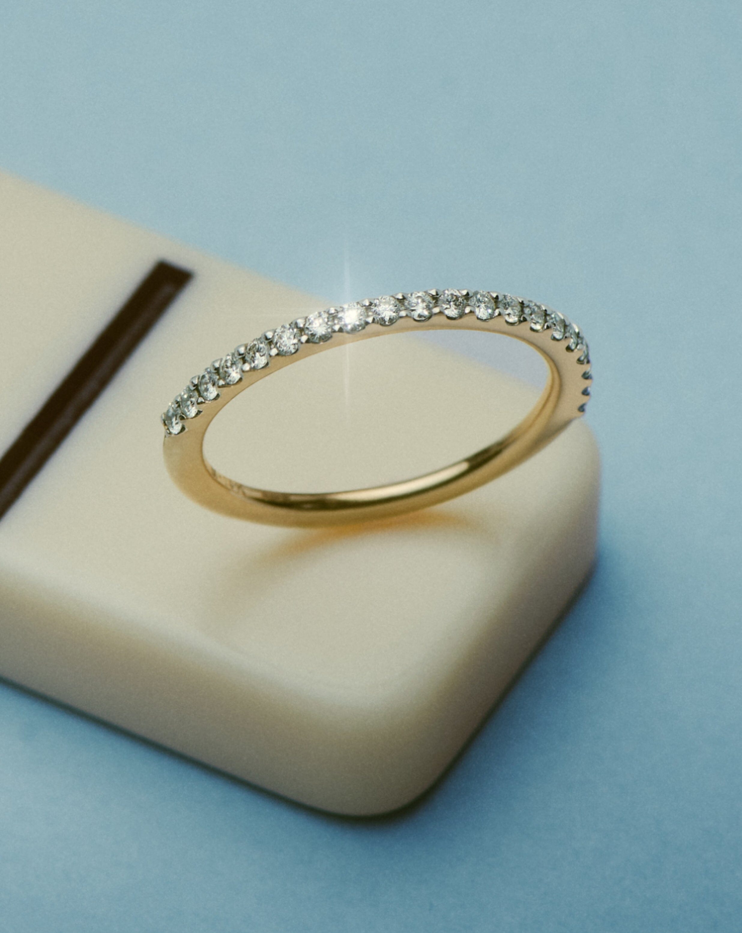 Fine Slim Half Eternity Ring | 14ct Solid Gold/Diamond Rings Missoma 