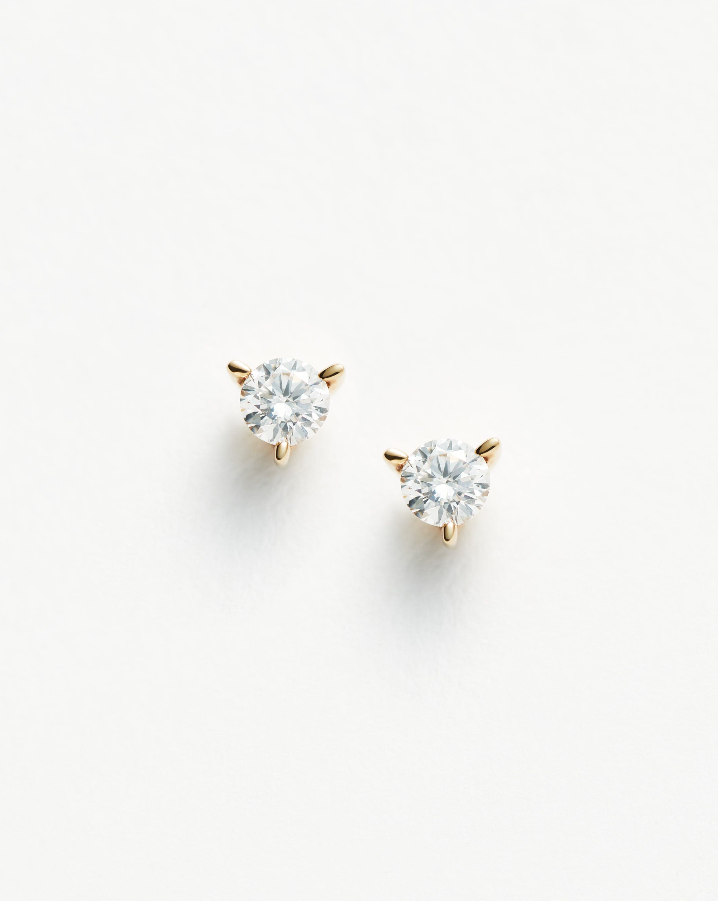 Fine Small Solitaire Diamond Stud Earrings | 14ct Solid Gold Earrings Missoma 
