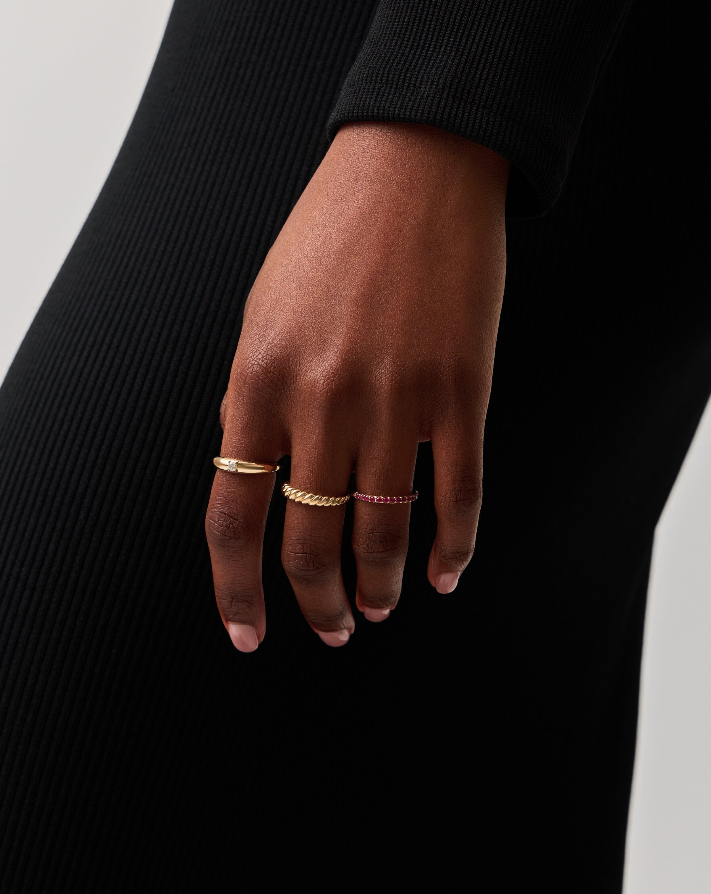 Fine Twisted Classic Ring | 14ct Solid Gold Rings Missoma 