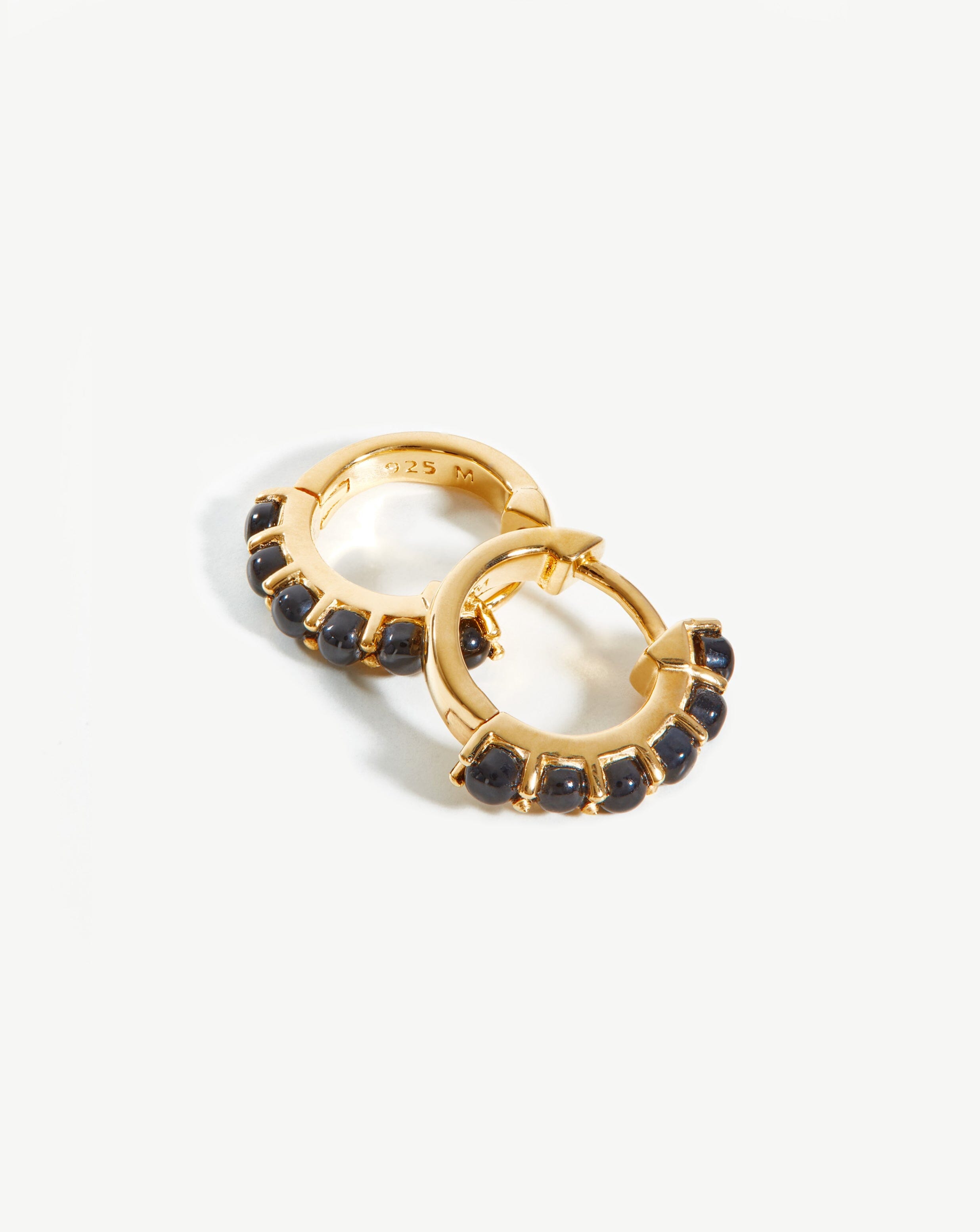 Gemstone Huggies | 18ct Gold Plated Vermeil/Black Onyx Earrings Missoma 