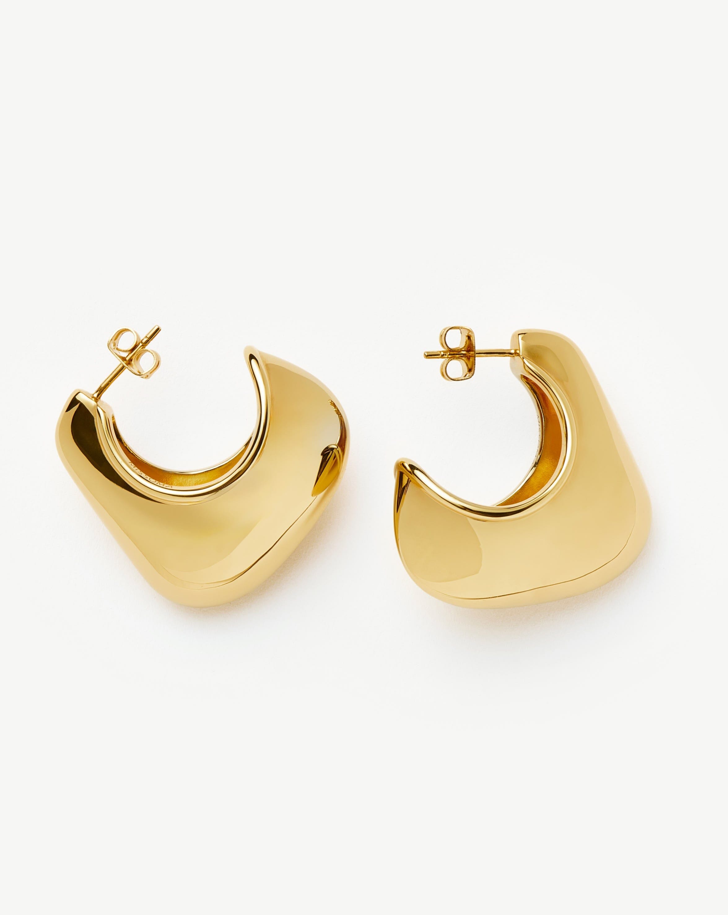 Hera Dome Large Hoop Earrings | 18ct Gold Plated Earrings Missoma 