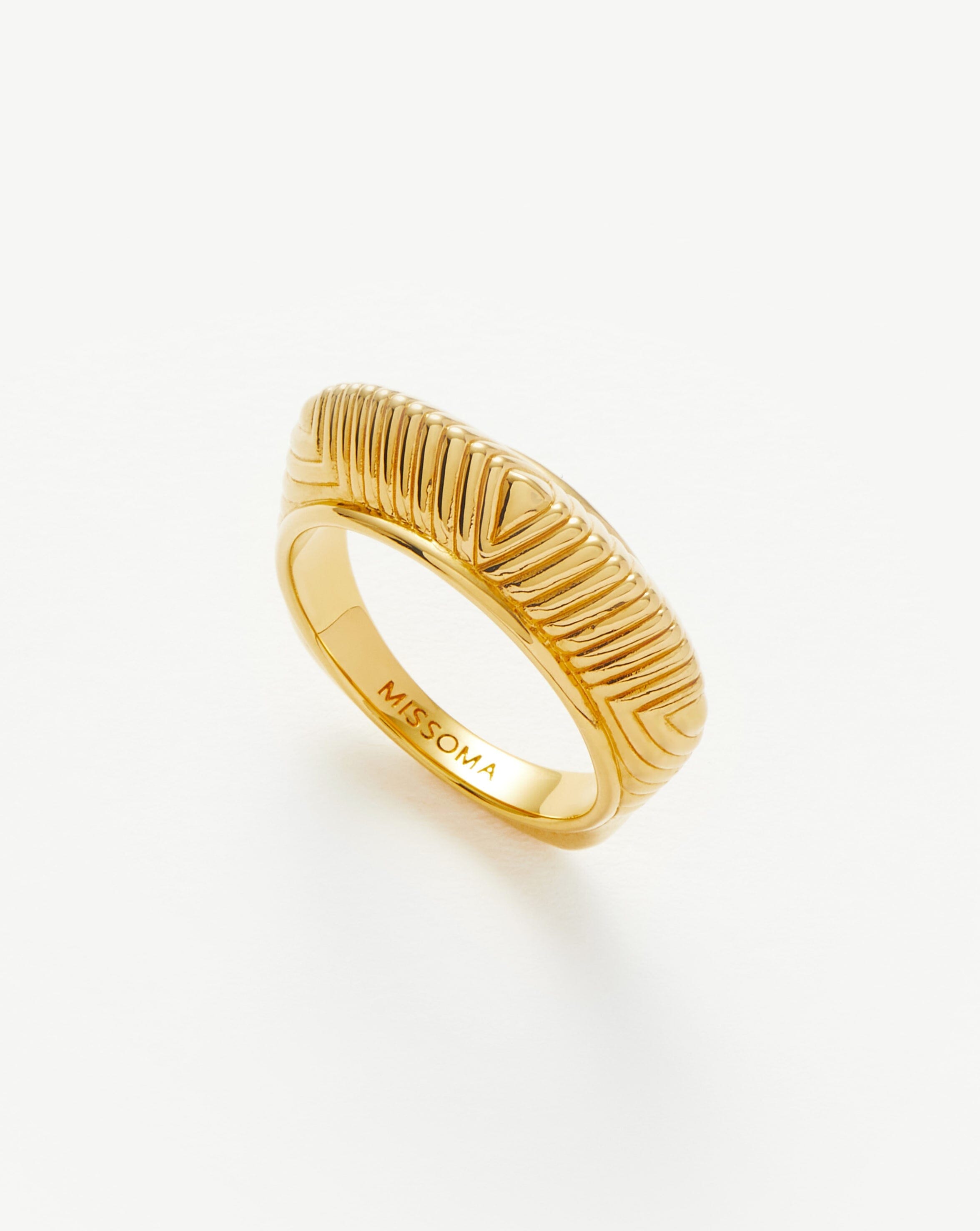 Hera Dome Ridge Stacking Ring Rings Missoma 