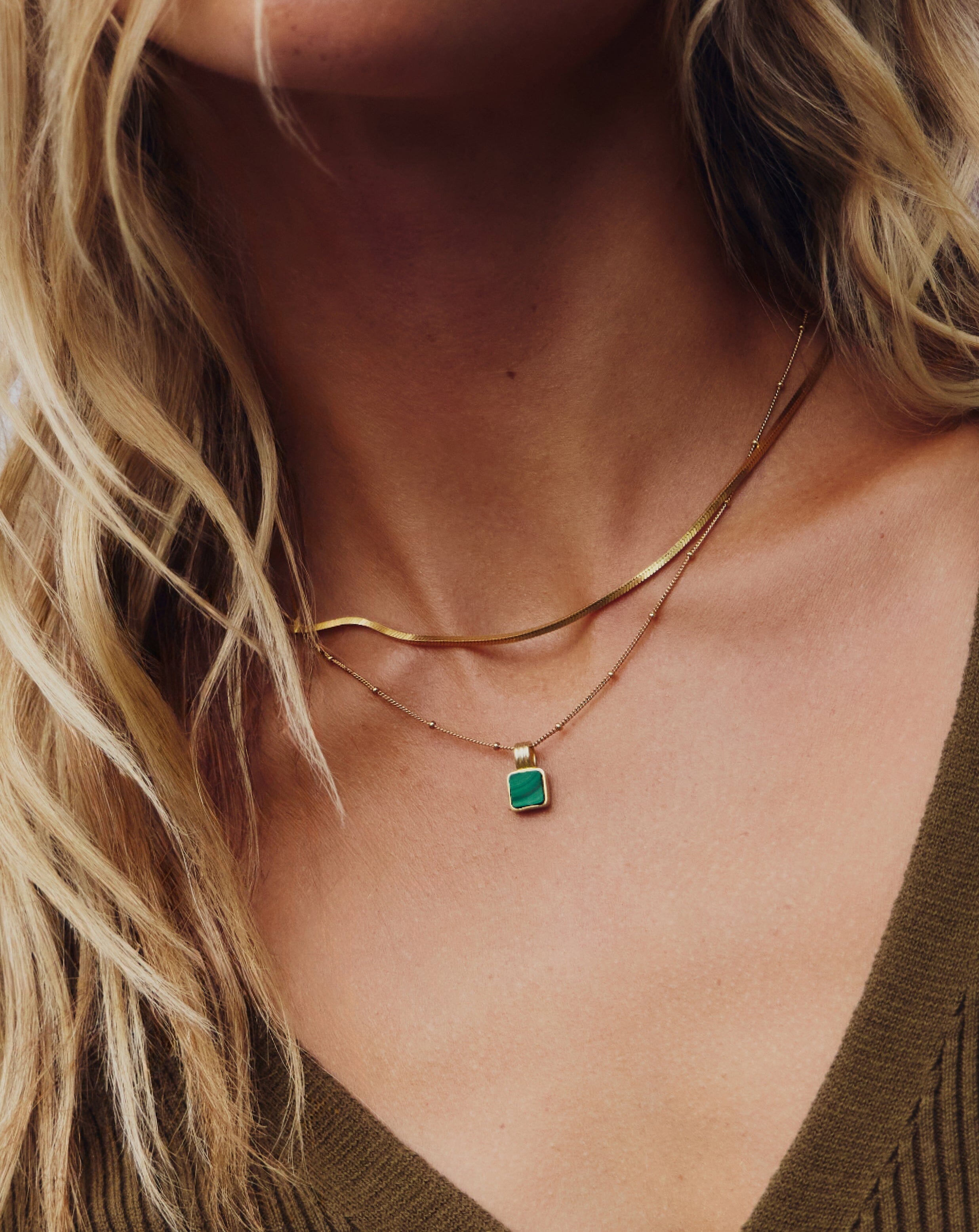 Iconic Lucy Williams Malachite Necklace Set | 18ct Gold Vermeil/Malachite Necklaces Missoma 