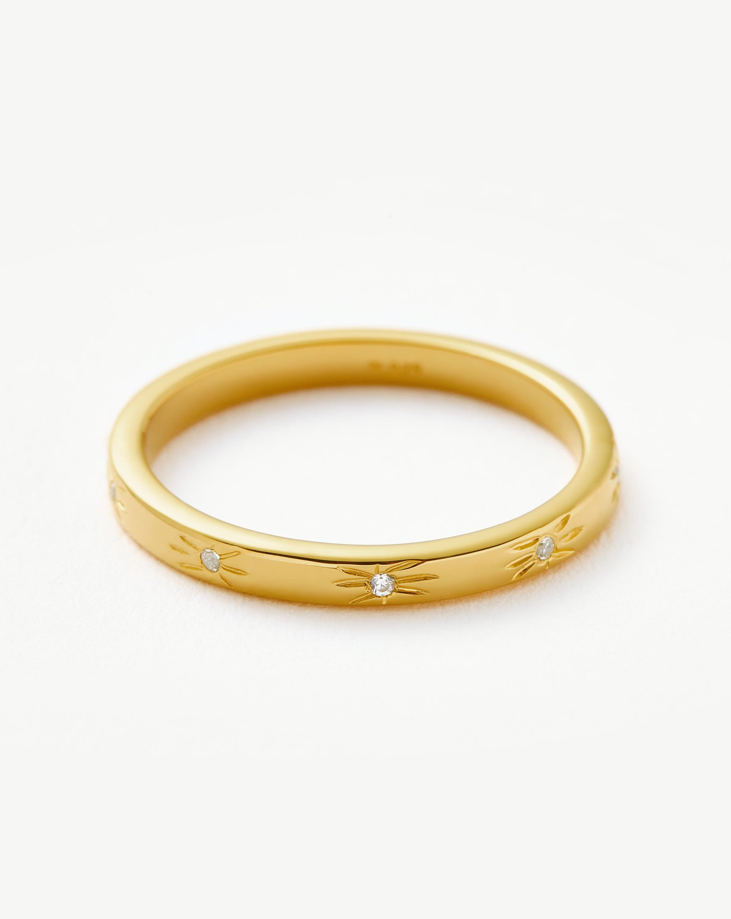 Interstellar Star Studded Stacking Ring | 18ct Gold Plated Vermeil Rings Missoma 
