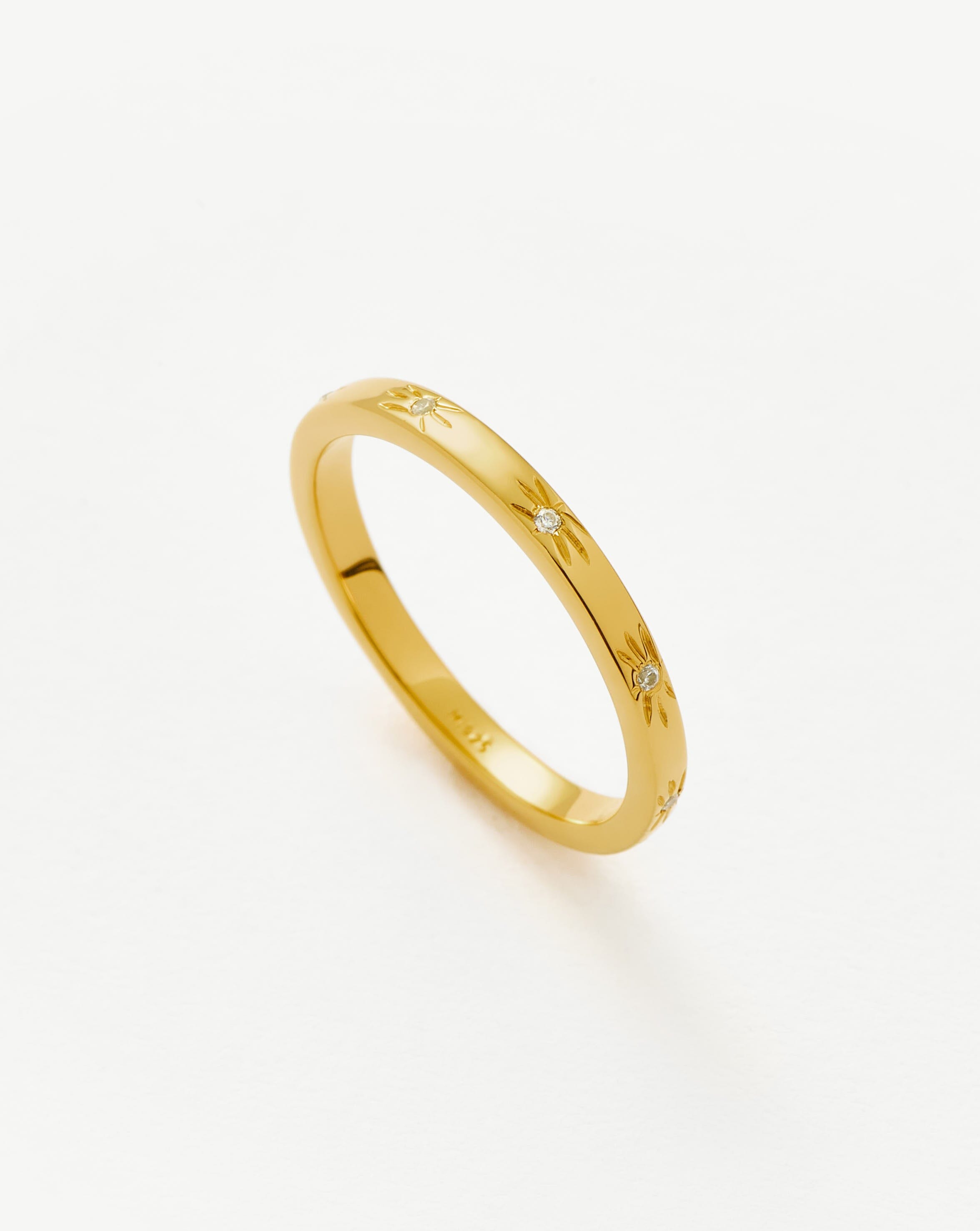 Interstellar Star Studded Stacking Ring | 18ct Gold Plated Vermeil Rings Missoma 