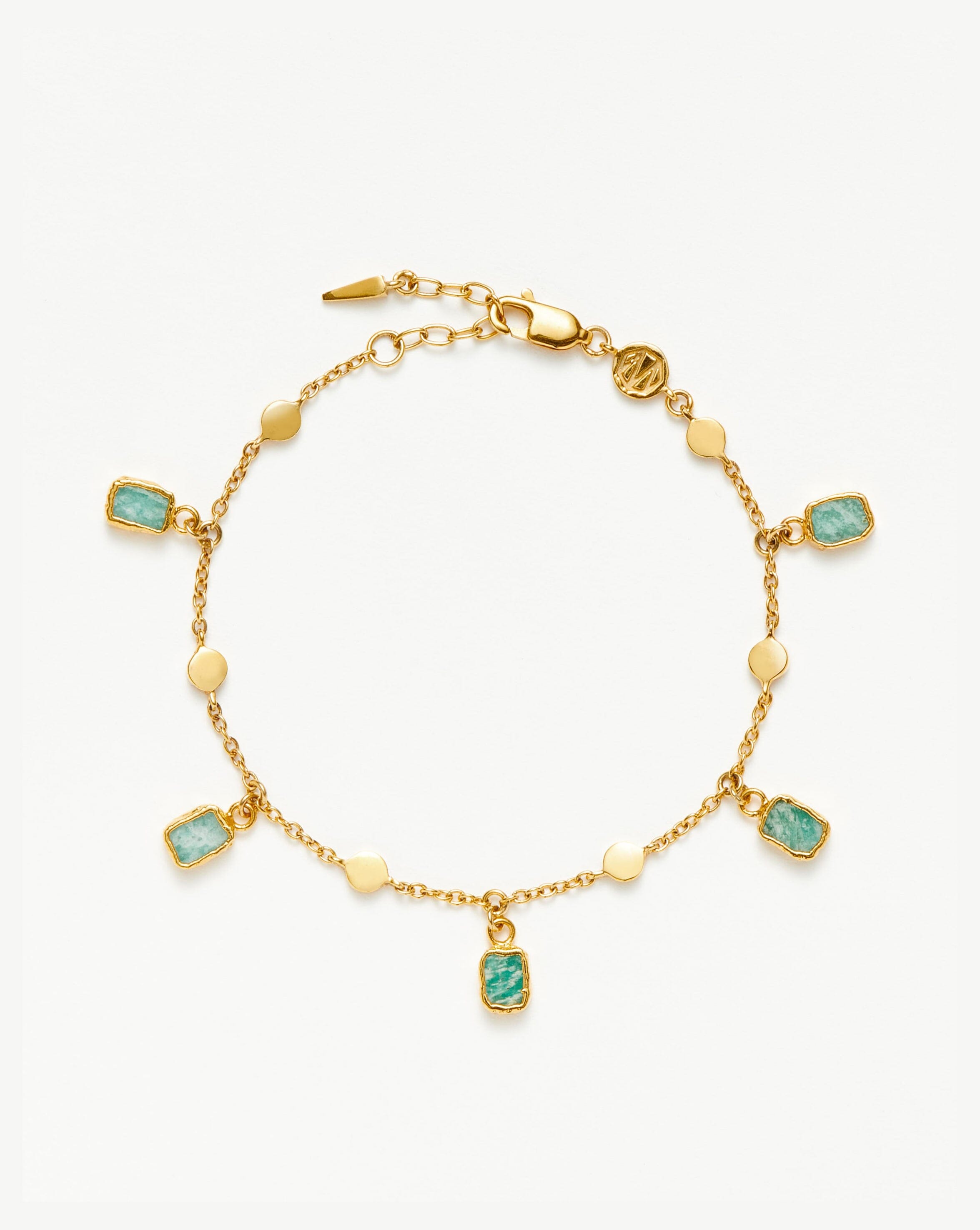Lena Charm Bracelet | 18ct Gold Plated Vermeil/Amazonite Bracelets Missoma 