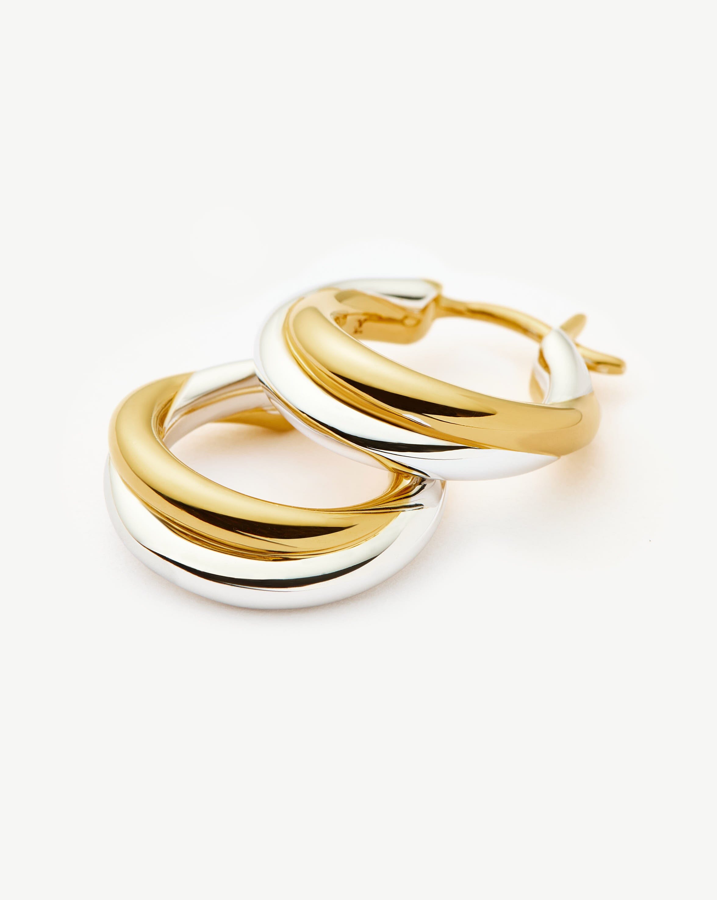 Lucy Williams Entwine Small Hoop Earrings | Mixed Metal Earrings Missoma 