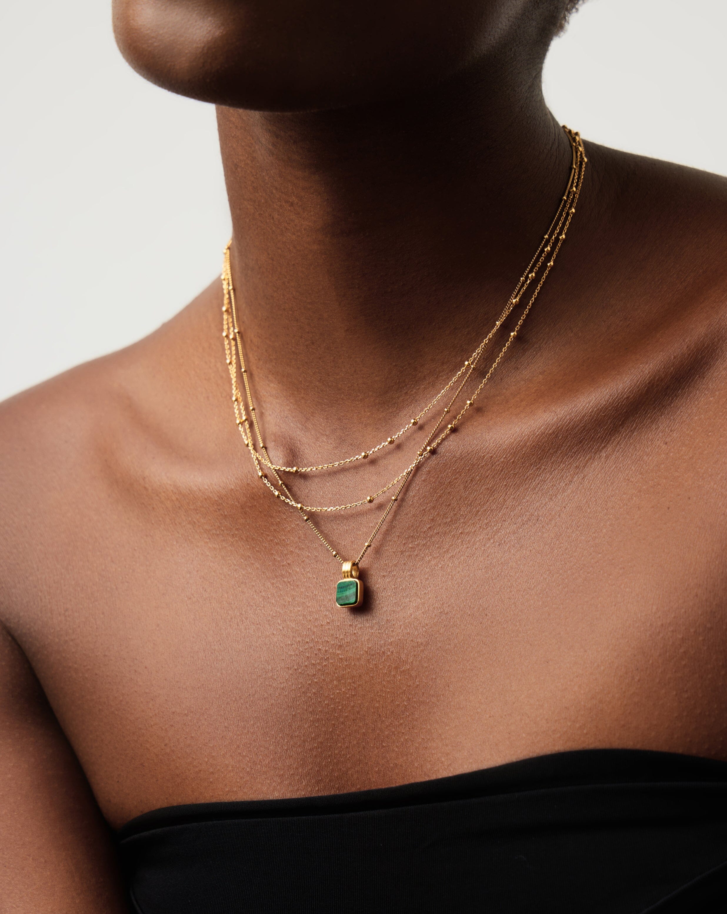 Lucy Williams Square Malachite Necklace | 18ct Gold Vermeil/Malachite Necklaces Missoma 