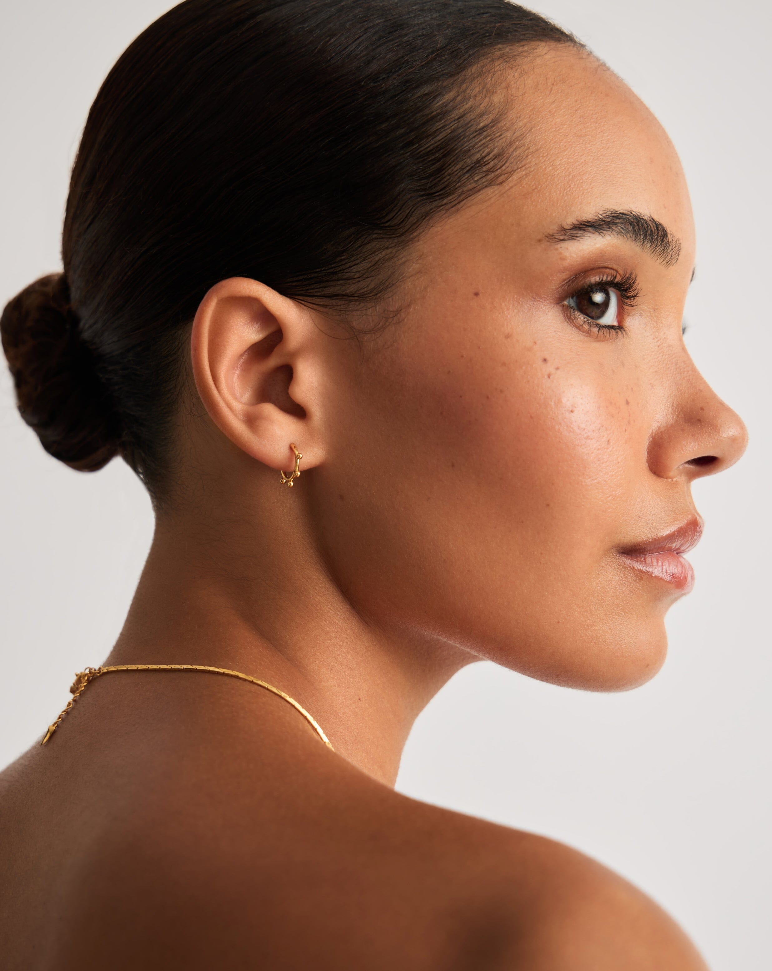 Lucy Williams Tiny Orb Hinged Hoop Earrings | 18ct Gold Vermeil Earrings Missoma 