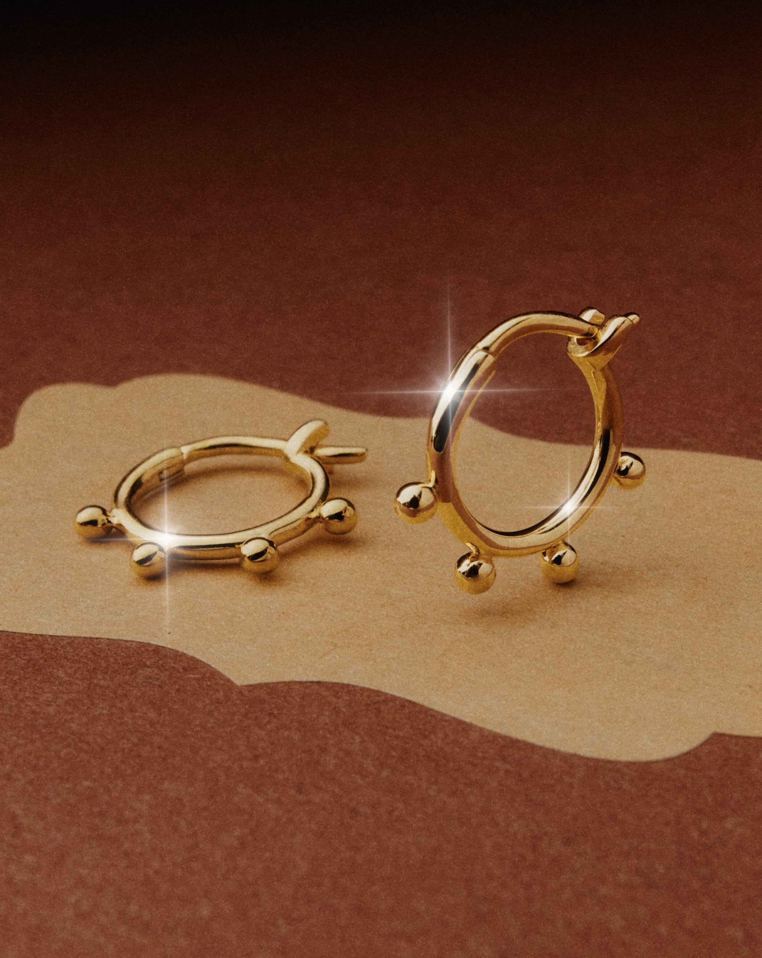 Lucy Williams Tiny Orb Hinged Hoop Earrings | 18ct Gold Vermeil Earrings Missoma 