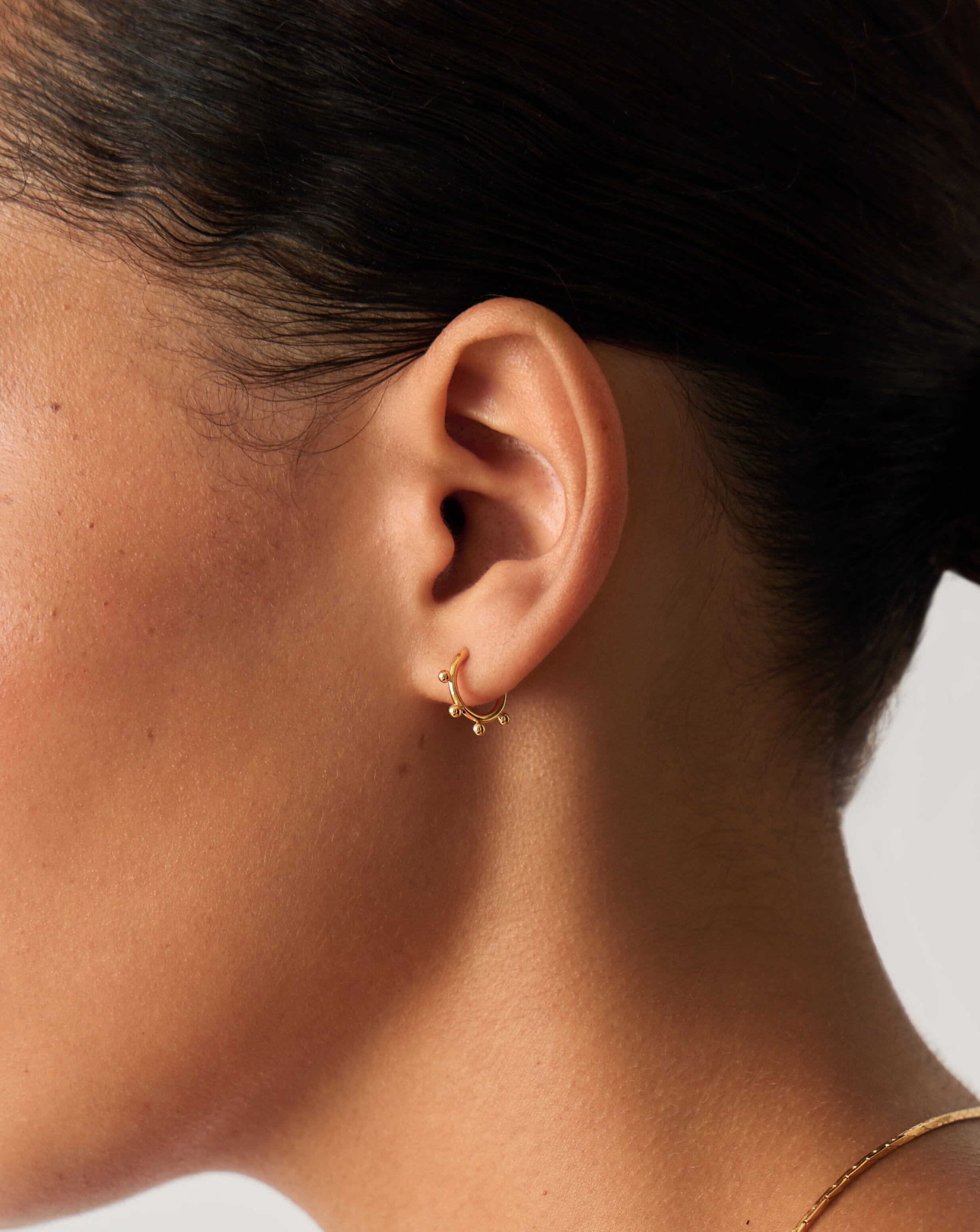 Lucy Williams Tiny Orb Hinged Hoop Earrings | 18ct Gold Vermeil Earrings Missoma 