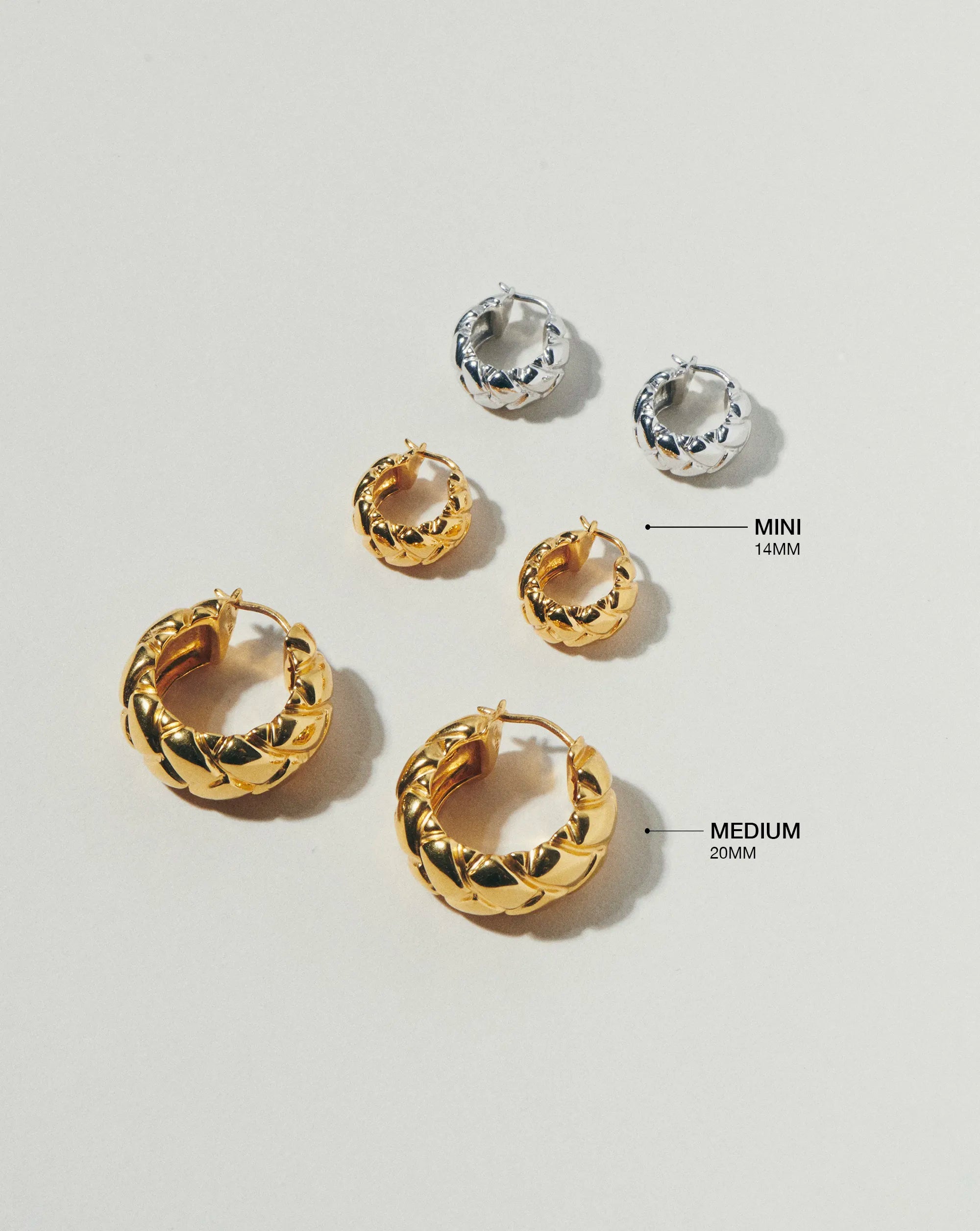 Lucy Williams Waffle Mini Hoop Earrings | Sterling Silver Earrings Missoma 