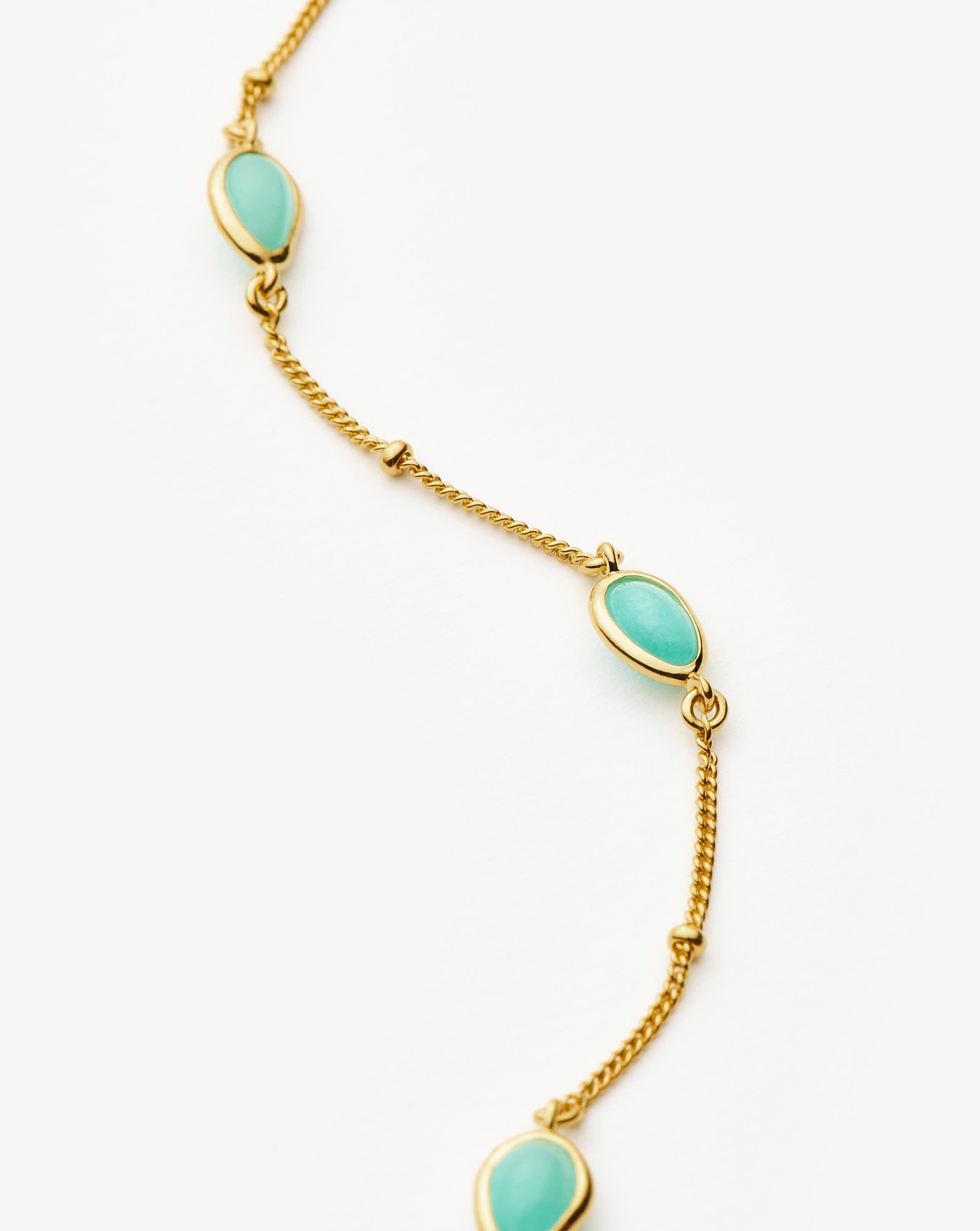 Magma Gemstone Charm Choker | 18ct Gold Vermeil/Amazonite Necklaces Missoma 