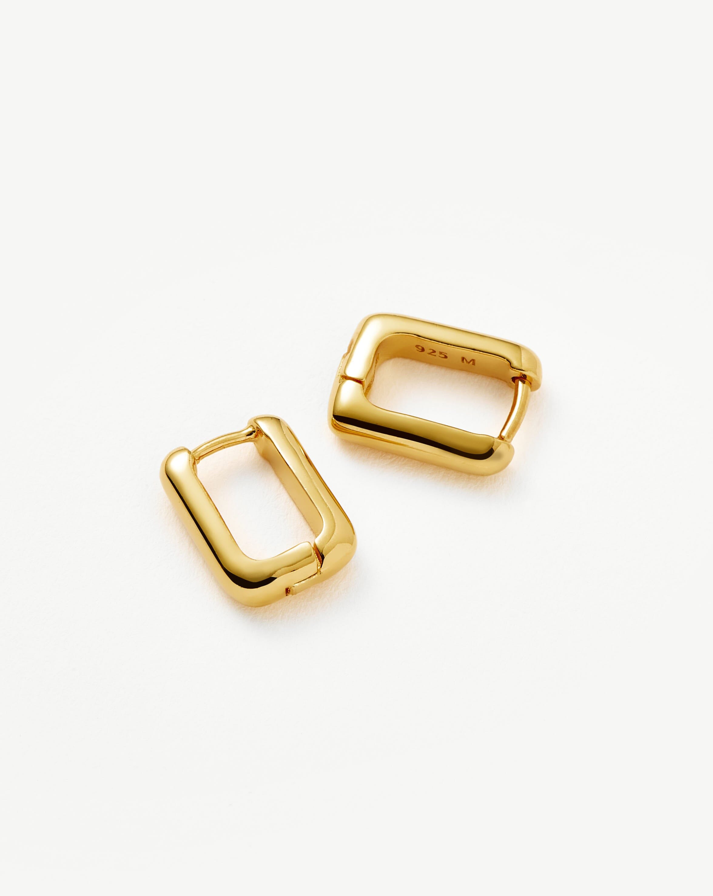 Mini Plain Ovate Earrings | 18ct Gold Plated Vermeil Earrings Missoma 
