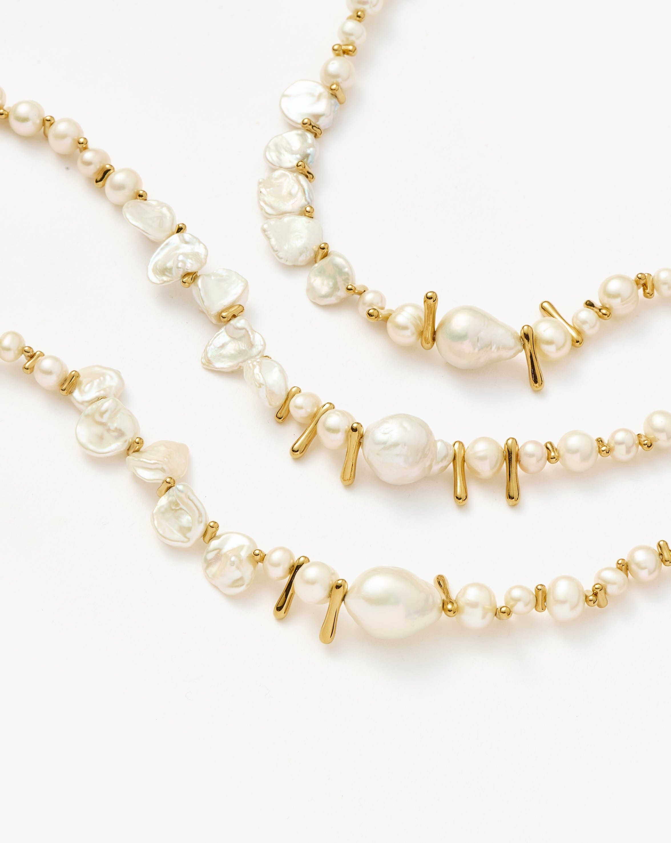 Mixed Pearl Statement Beaded Necklace | 18ct Gold Plated/Pearl Necklaces Missoma 